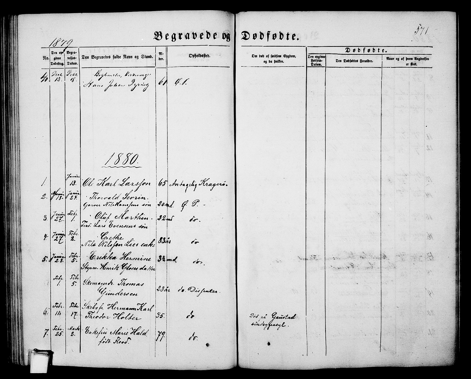 Porsgrunn kirkebøker , SAKO/A-104/G/Gb/L0004: Parish register (copy) no. II 4, 1853-1882, p. 571