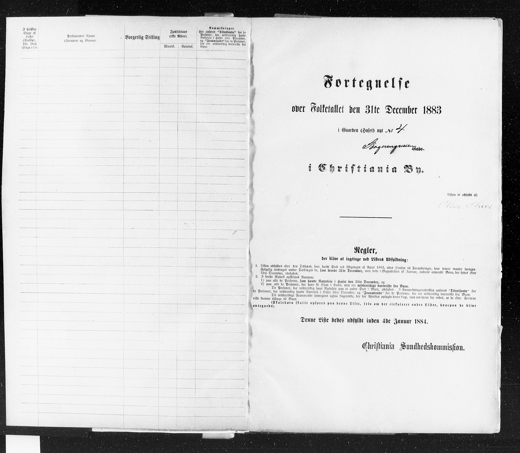 OBA, Municipal Census 1883 for Kristiania, 1883, p. 261