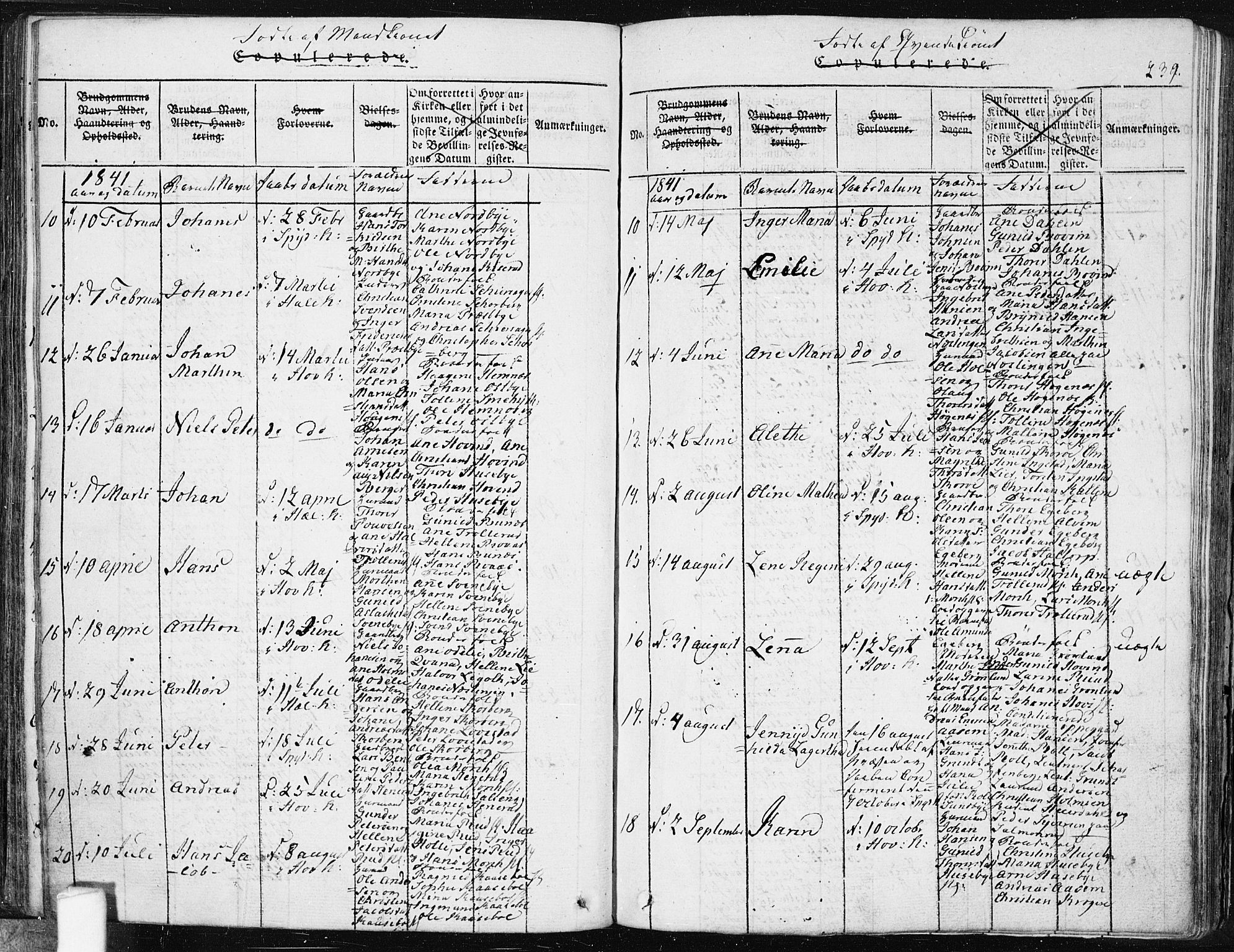 Spydeberg prestekontor Kirkebøker, SAO/A-10924/F/Fa/L0004: Parish register (official) no. I 4, 1814-1841, p. 239