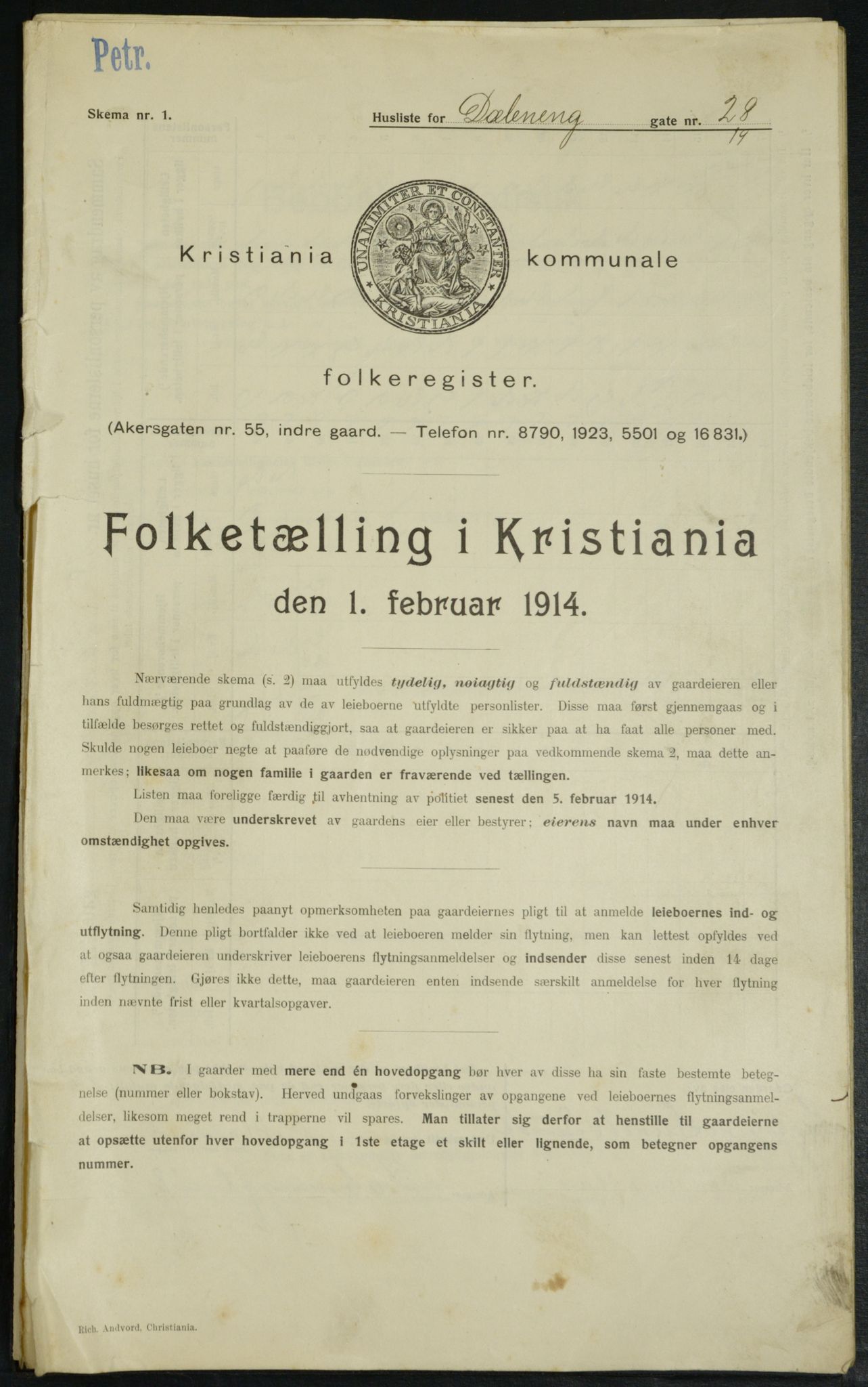 OBA, Municipal Census 1914 for Kristiania, 1914, p. 17731