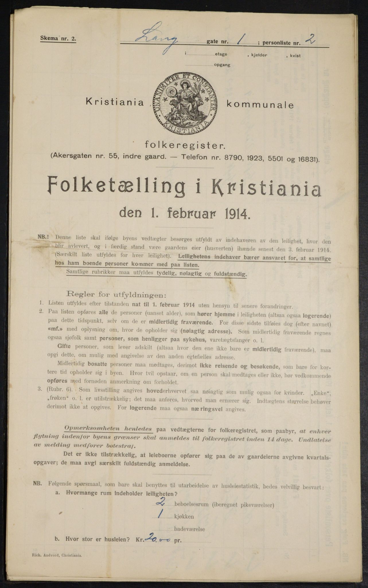 OBA, Municipal Census 1914 for Kristiania, 1914, p. 56353