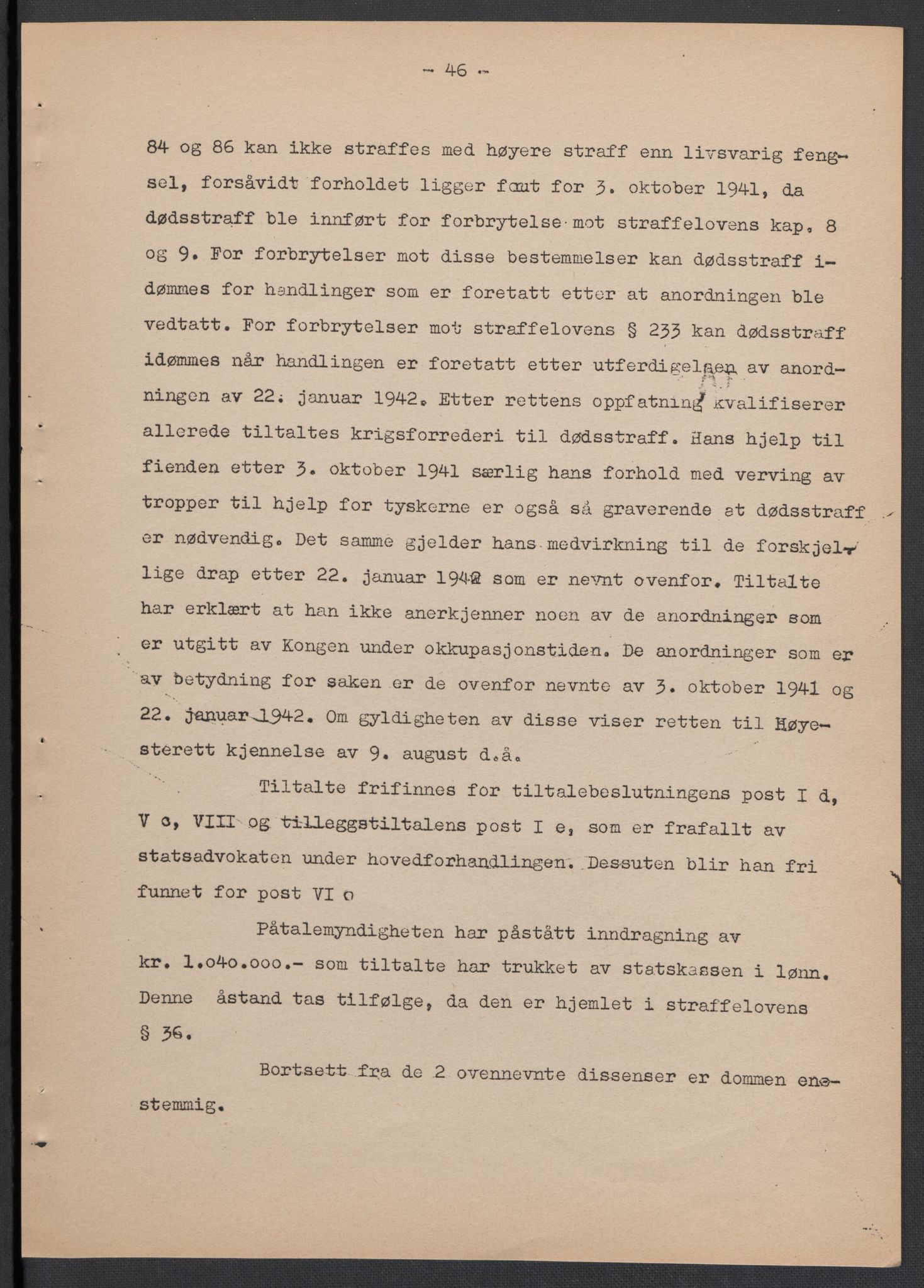 Landssvikarkivet, Oslo politikammer, AV/RA-S-3138-01/D/Da/L0003: Dnr. 29, 1945, p. 3469