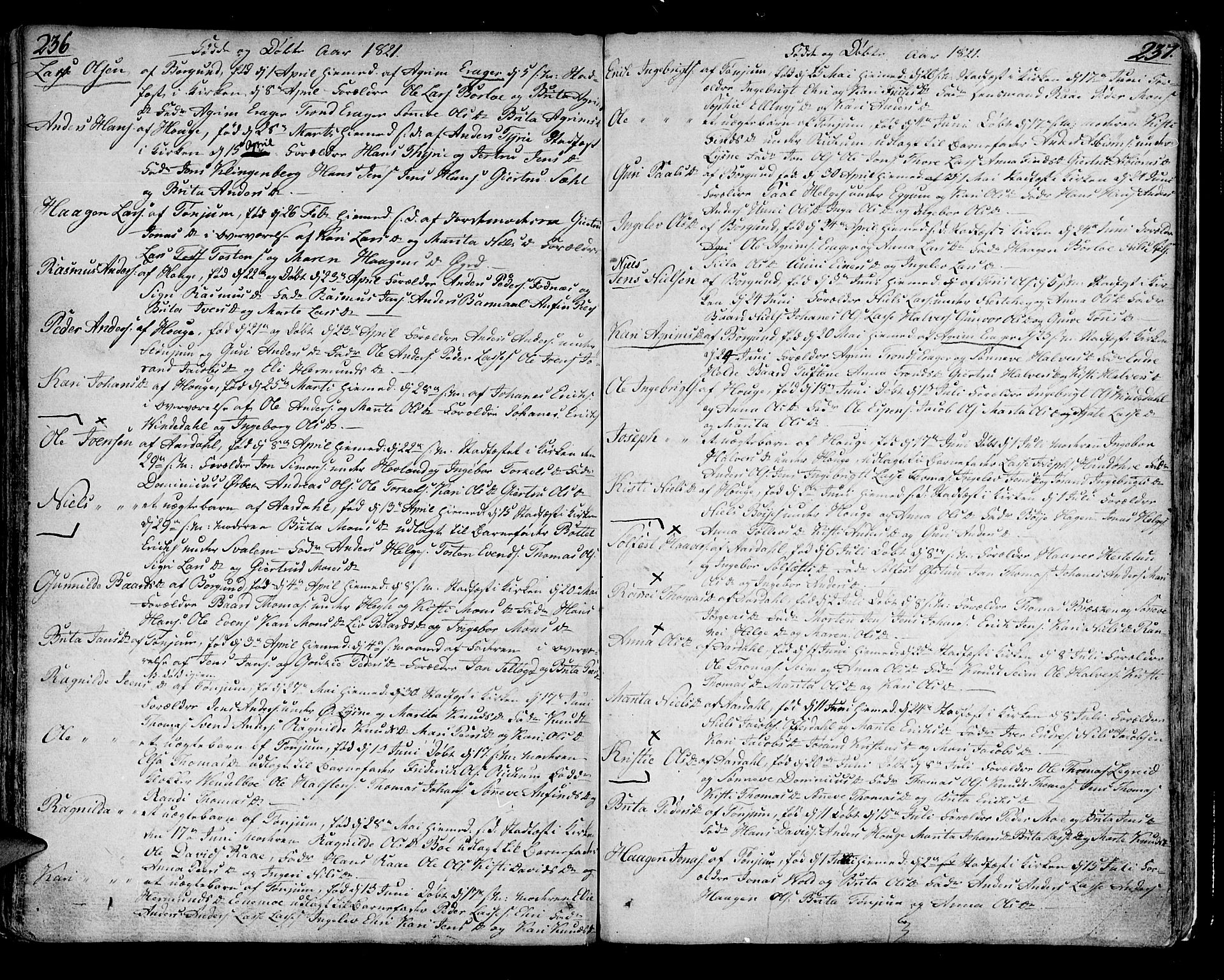 Lærdal sokneprestembete, AV/SAB-A-81201: Parish register (official) no. A 4, 1805-1821, p. 236-237