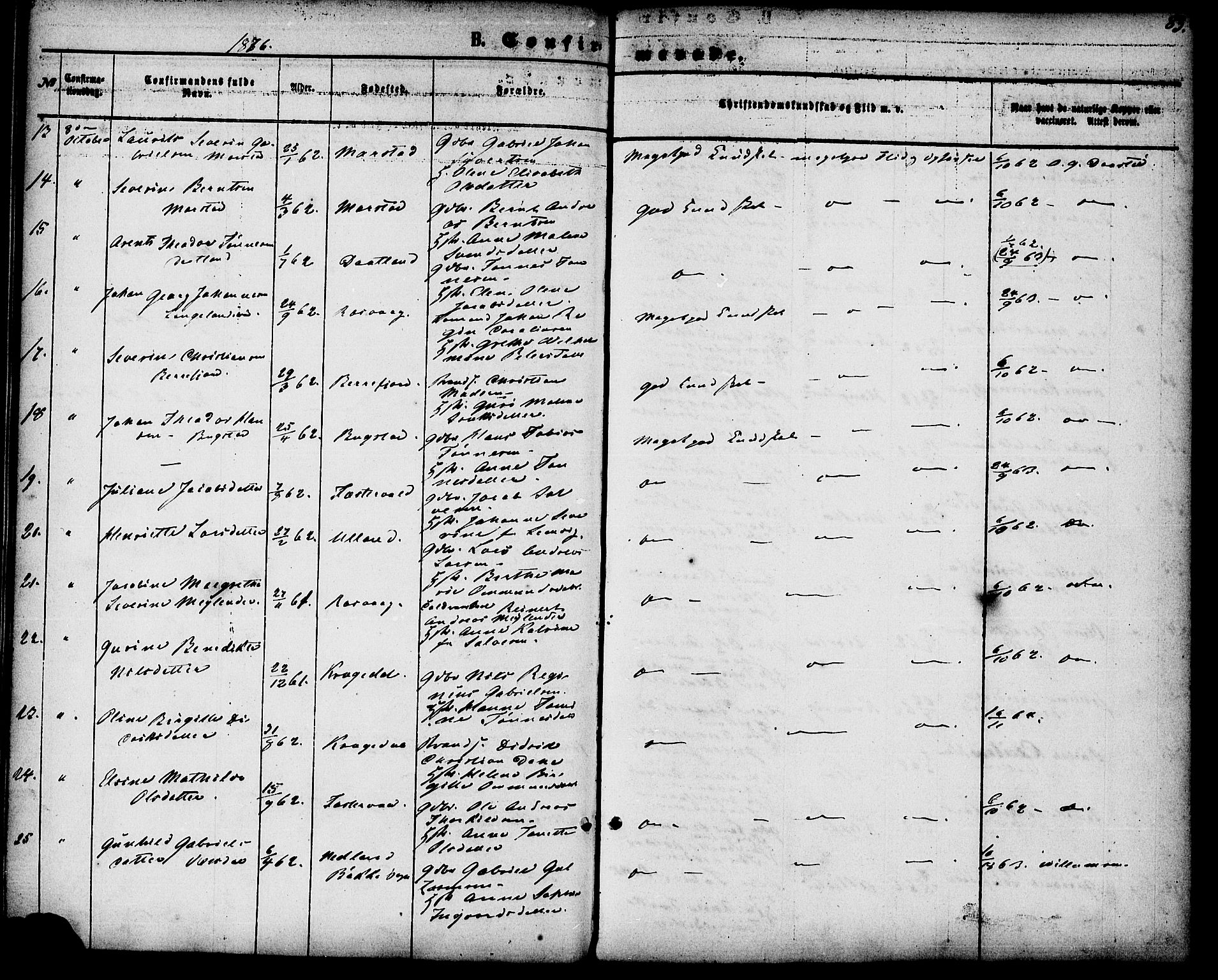 Flekkefjord sokneprestkontor, AV/SAK-1111-0012/F/Fa/Fab/L0005: Parish register (official) no. A 5, 1870-1886, p. 83