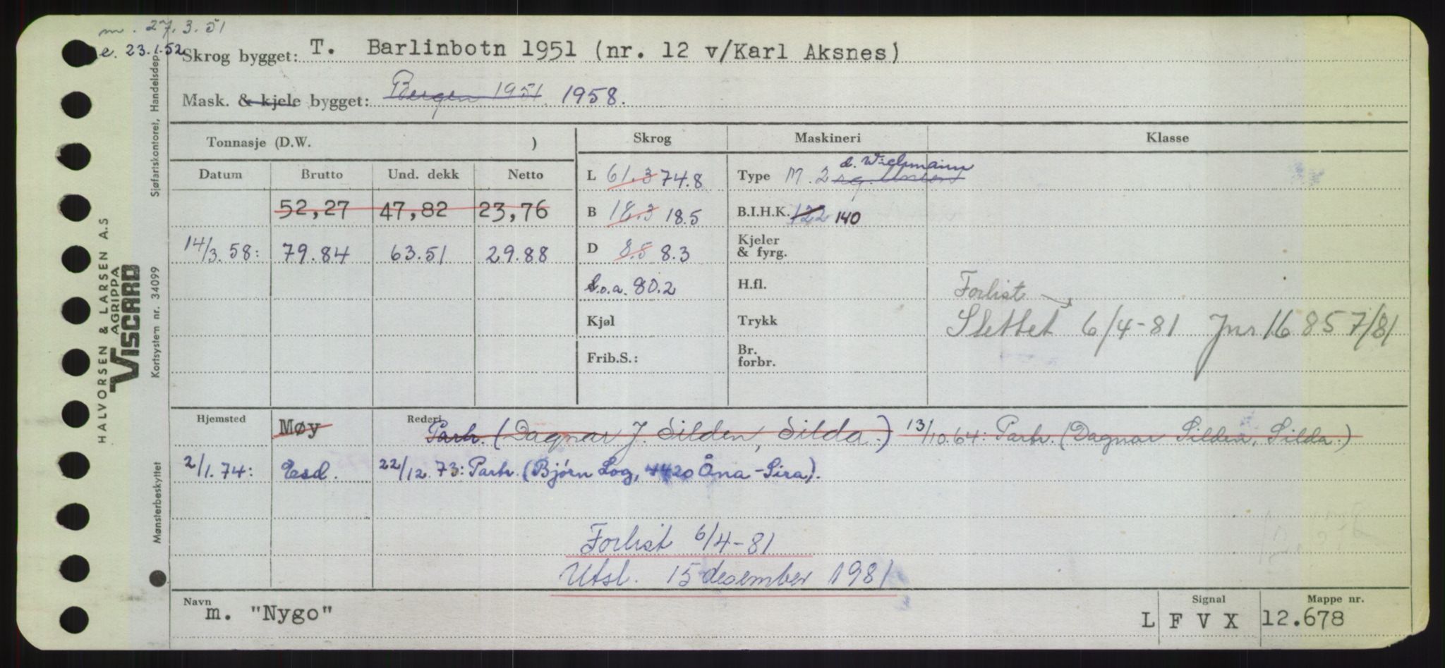 Sjøfartsdirektoratet med forløpere, Skipsmålingen, RA/S-1627/H/Hd/L0027: Fartøy, Norhop-Nør, p. 411