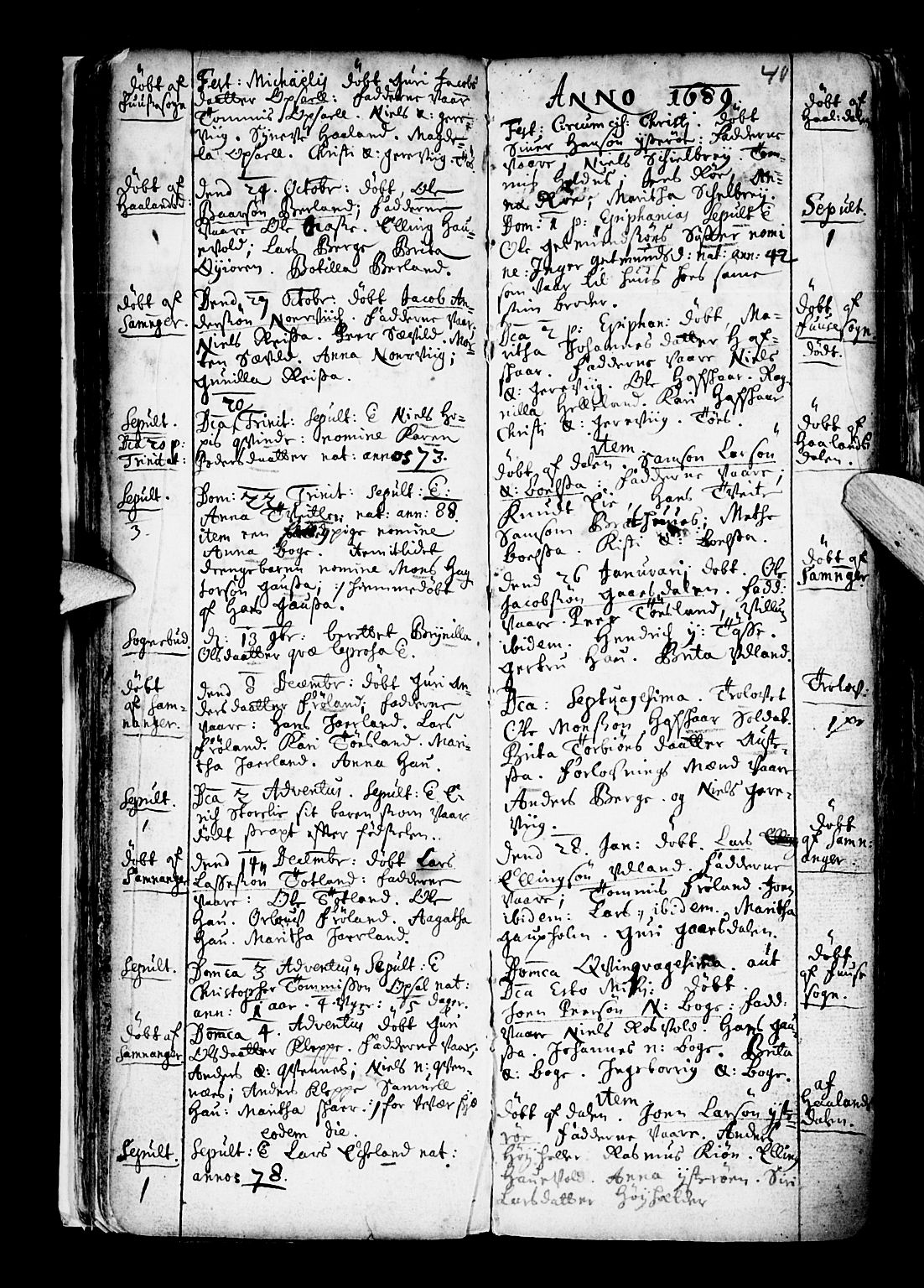 Os sokneprestembete, SAB/A-99929: Parish register (official) no. A 6, 1669-1719, p. 40