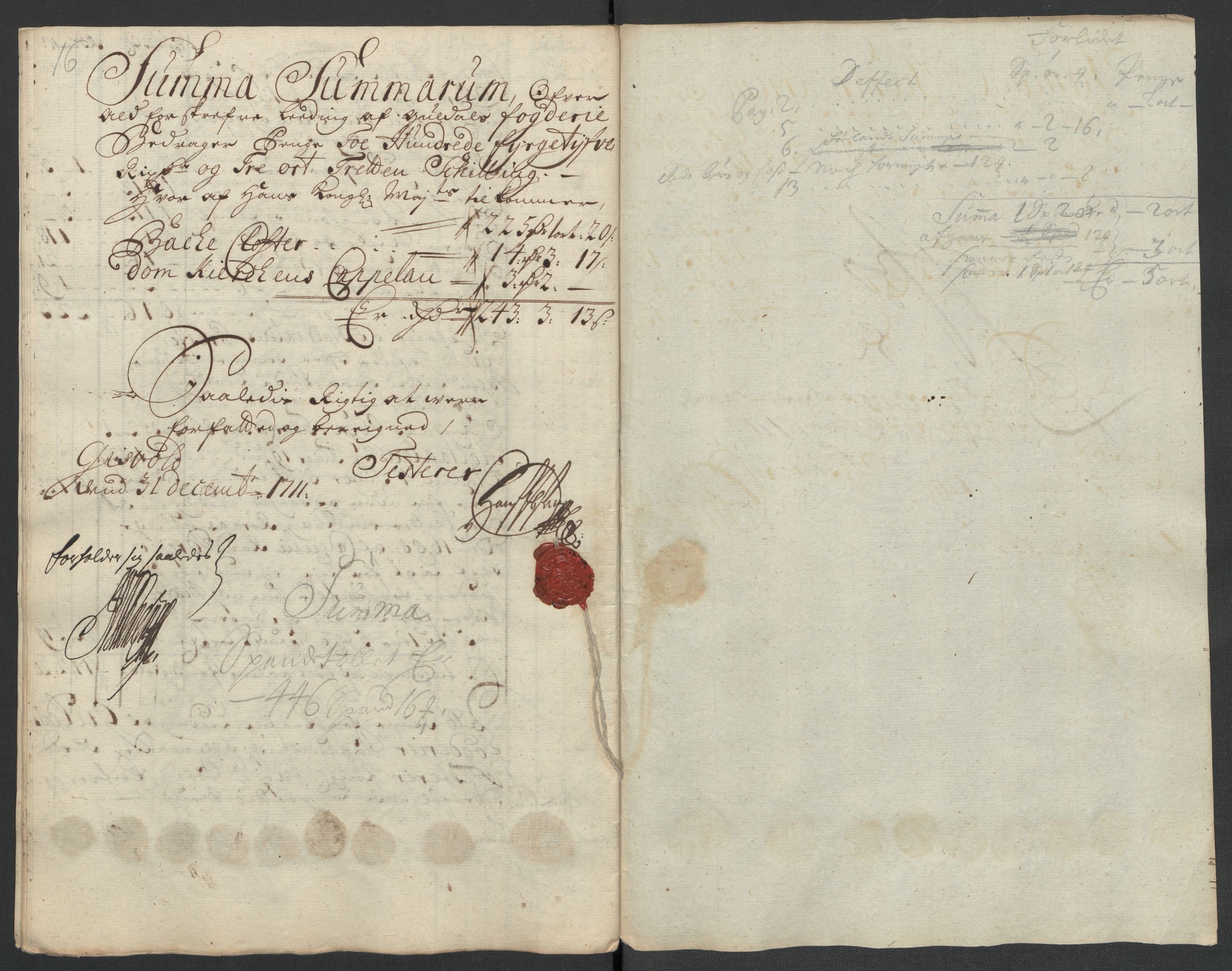 Rentekammeret inntil 1814, Reviderte regnskaper, Fogderegnskap, AV/RA-EA-4092/R60/L3961: Fogderegnskap Orkdal og Gauldal, 1711, p. 397