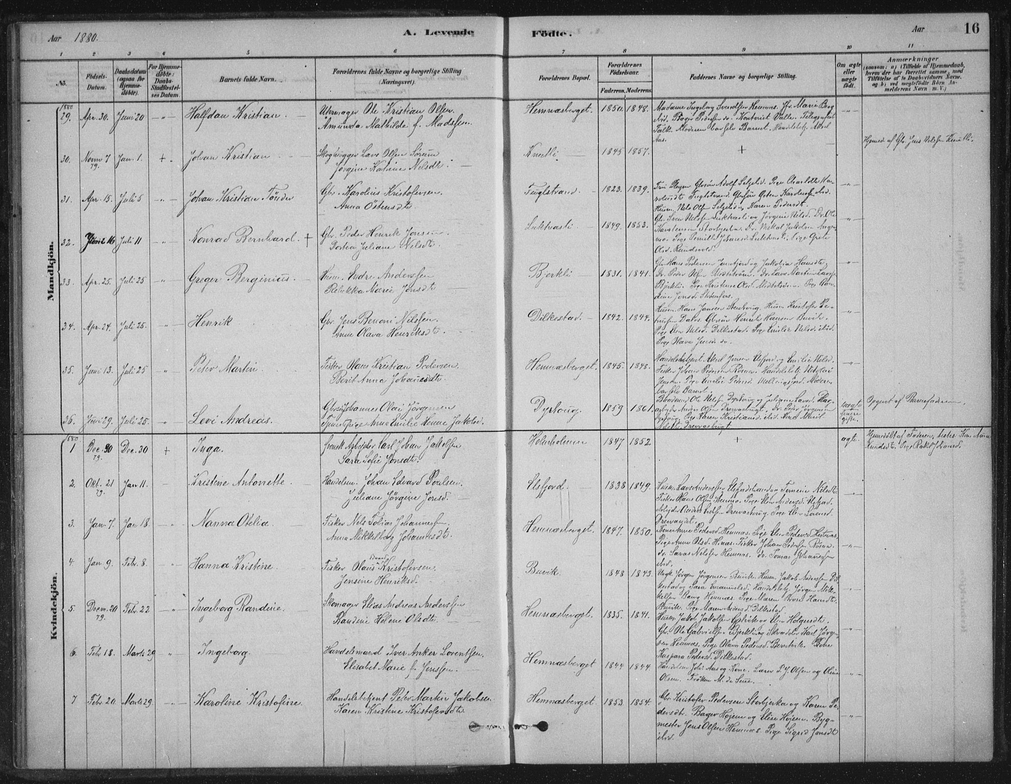 Ministerialprotokoller, klokkerbøker og fødselsregistre - Nordland, SAT/A-1459/825/L0361: Parish register (official) no. 825A15, 1878-1893, p. 16