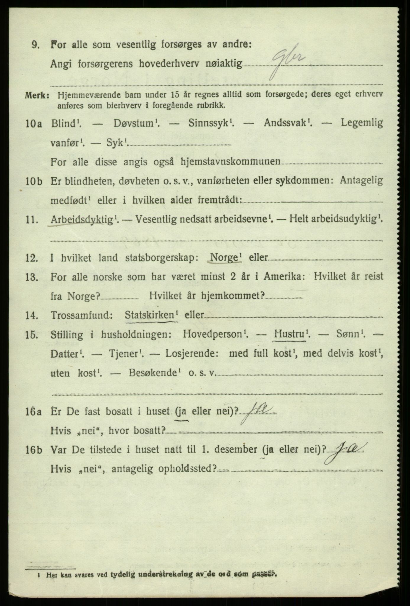 SAB, 1920 census for Os, 1920, p. 8207