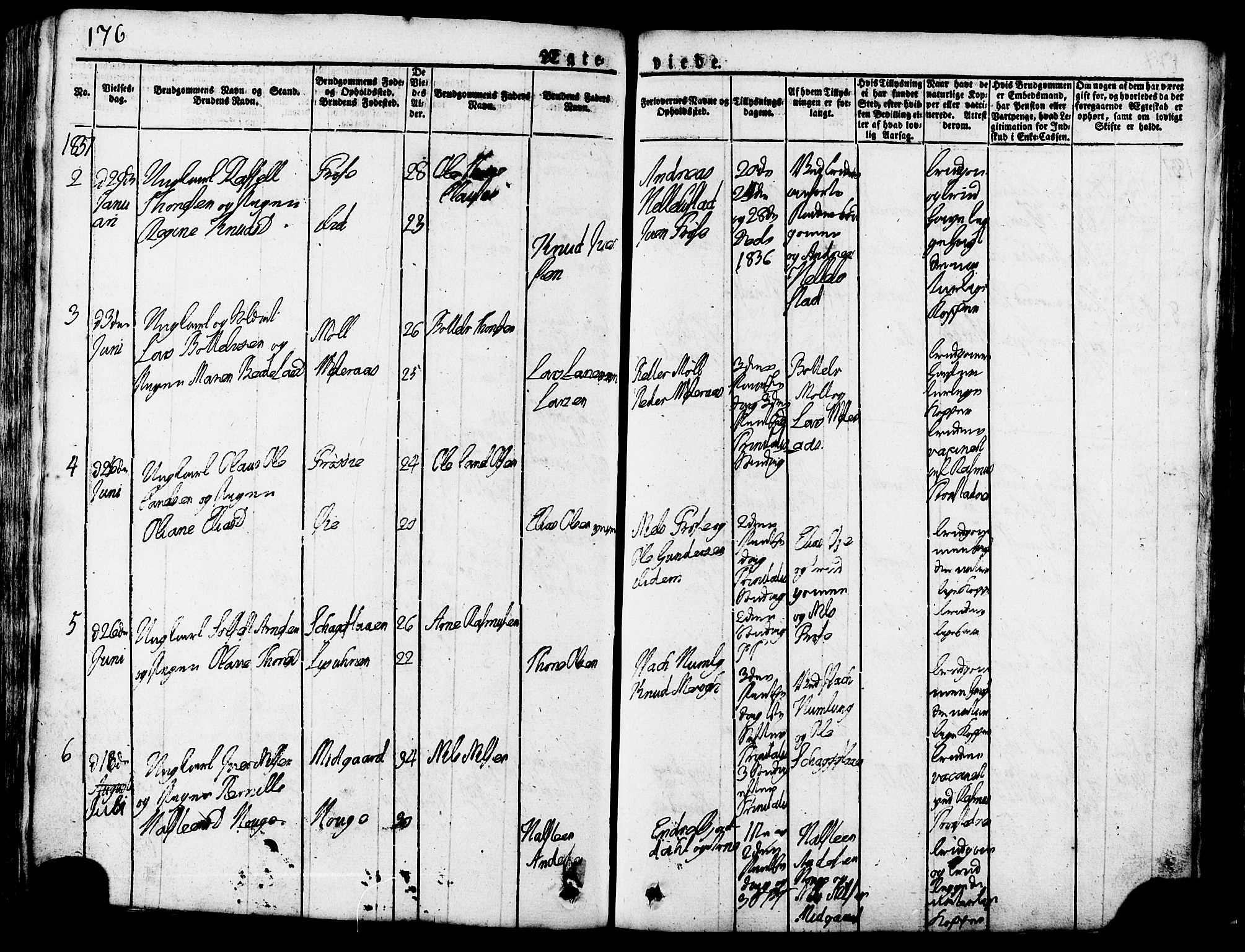 Ministerialprotokoller, klokkerbøker og fødselsregistre - Møre og Romsdal, SAT/A-1454/517/L0221: Parish register (official) no. 517A01, 1827-1858, p. 176