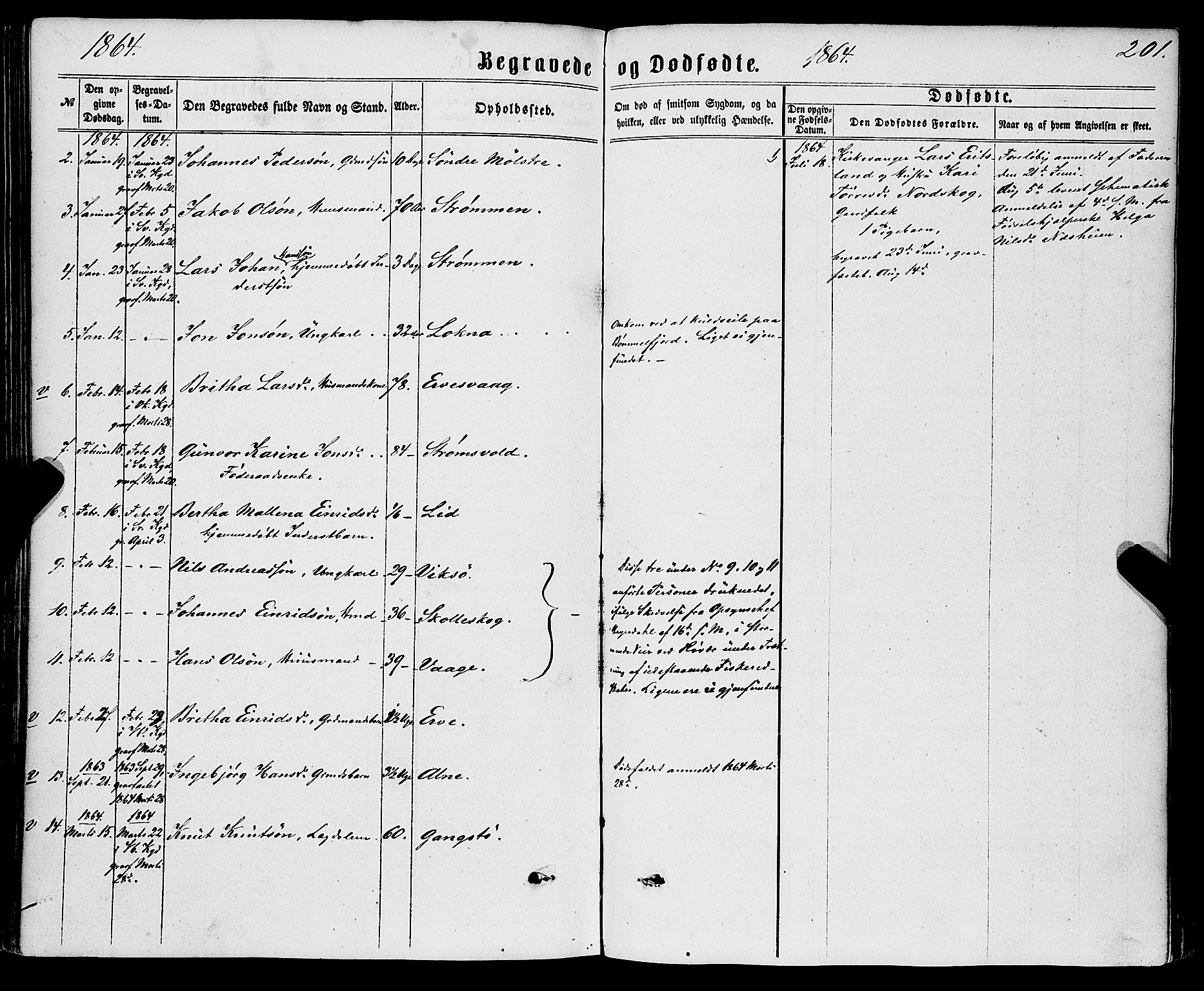 Sveio Sokneprestembete, SAB/A-78501/H/Haa: Parish register (official) no. A 1, 1861-1877, p. 201
