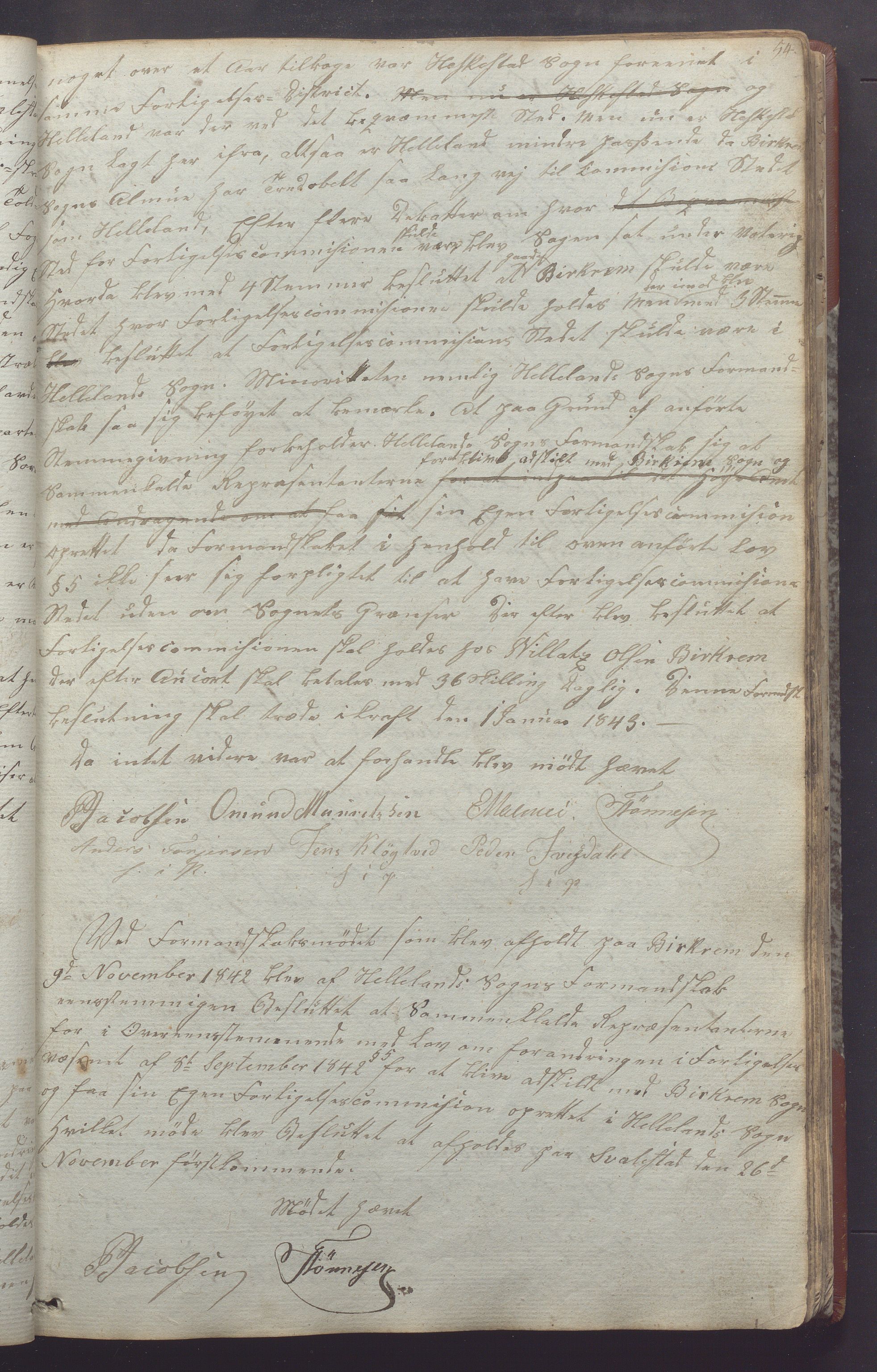 Helleland kommune - Formannskapet, IKAR/K-100479/A/L0001: Møtebok, 1837-1866, p. 54a