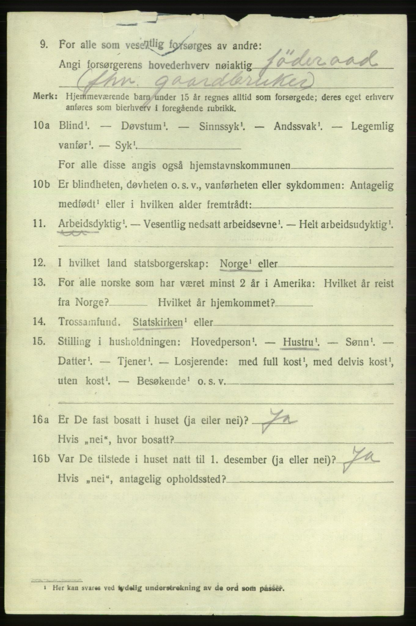 SAB, 1920 census for Etne, 1920, p. 3176