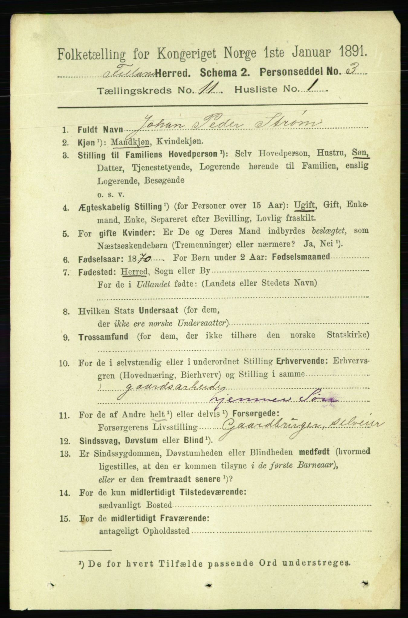 RA, 1891 census for 1616 Fillan, 1891, p. 2780