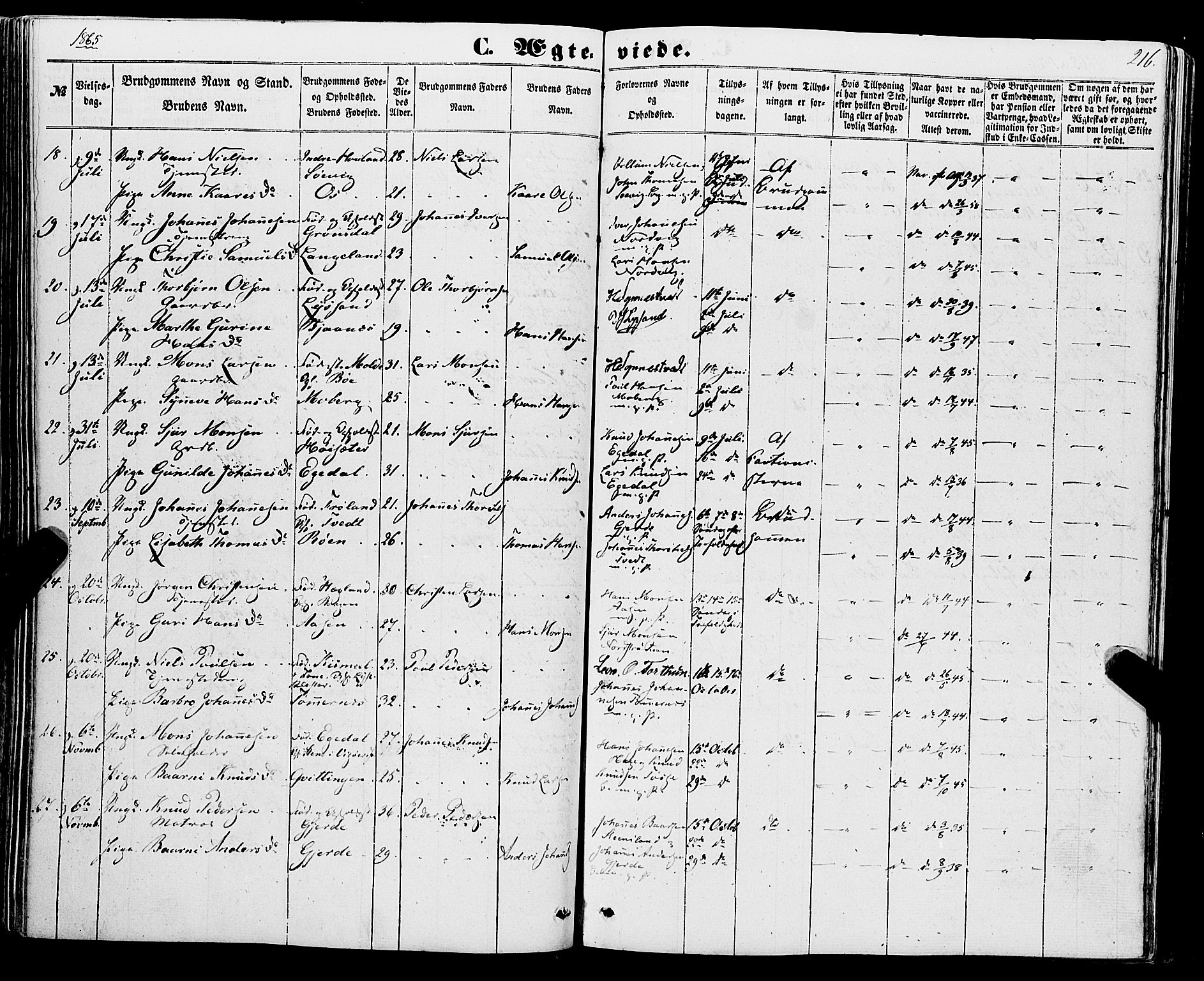 Os sokneprestembete, SAB/A-99929: Parish register (official) no. A 17, 1860-1873, p. 216