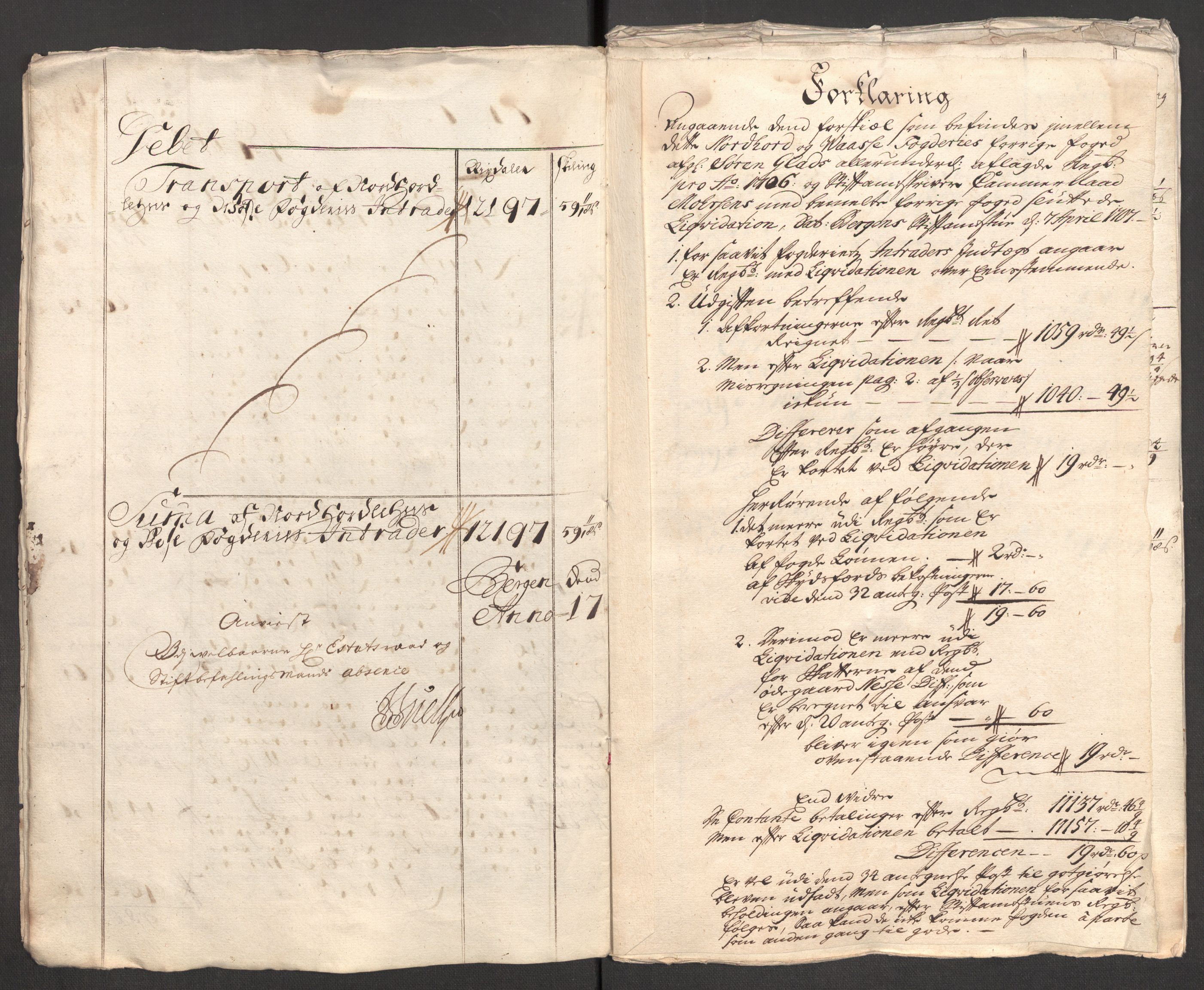 Rentekammeret inntil 1814, Reviderte regnskaper, Fogderegnskap, AV/RA-EA-4092/R51/L3188: Fogderegnskap Nordhordland og Voss, 1706-1707, p. 12