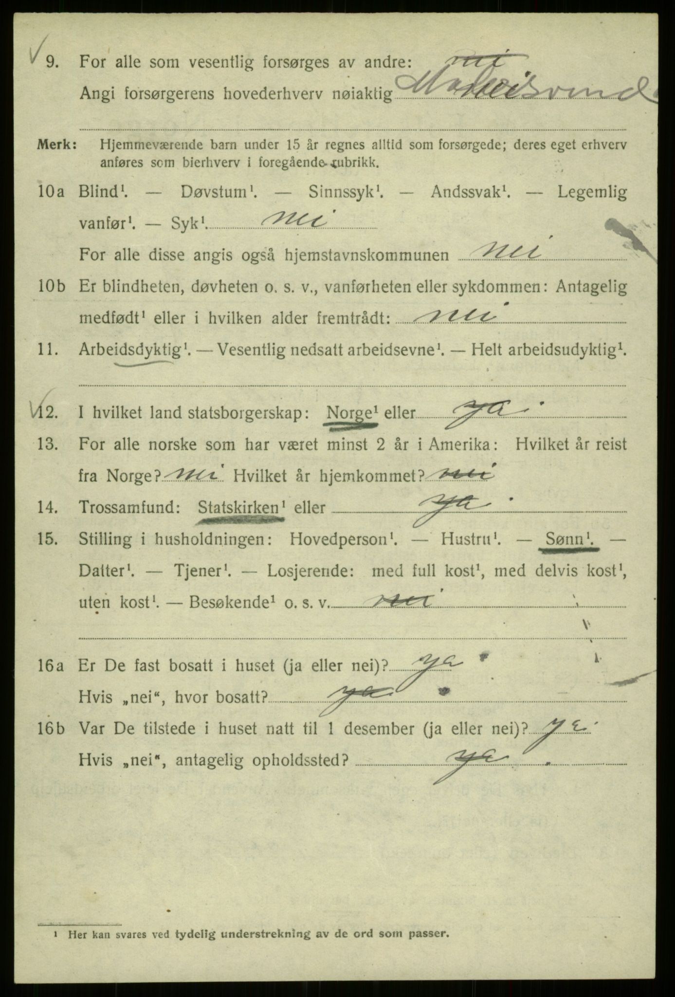 SAB, 1920 census for Bergen, 1920, p. 187143