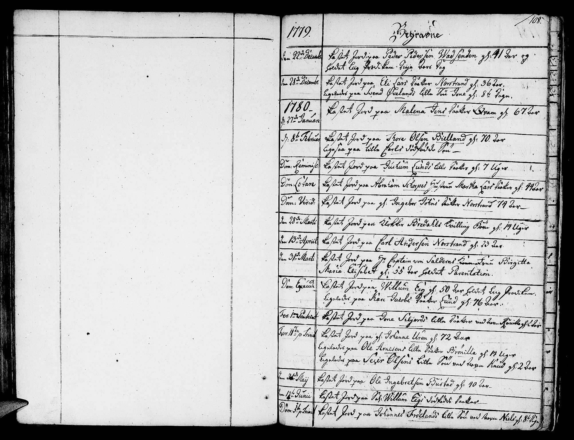 Nedstrand sokneprestkontor, SAST/A-101841/01/IV: Parish register (official) no. A 4, 1779-1795, p. 108