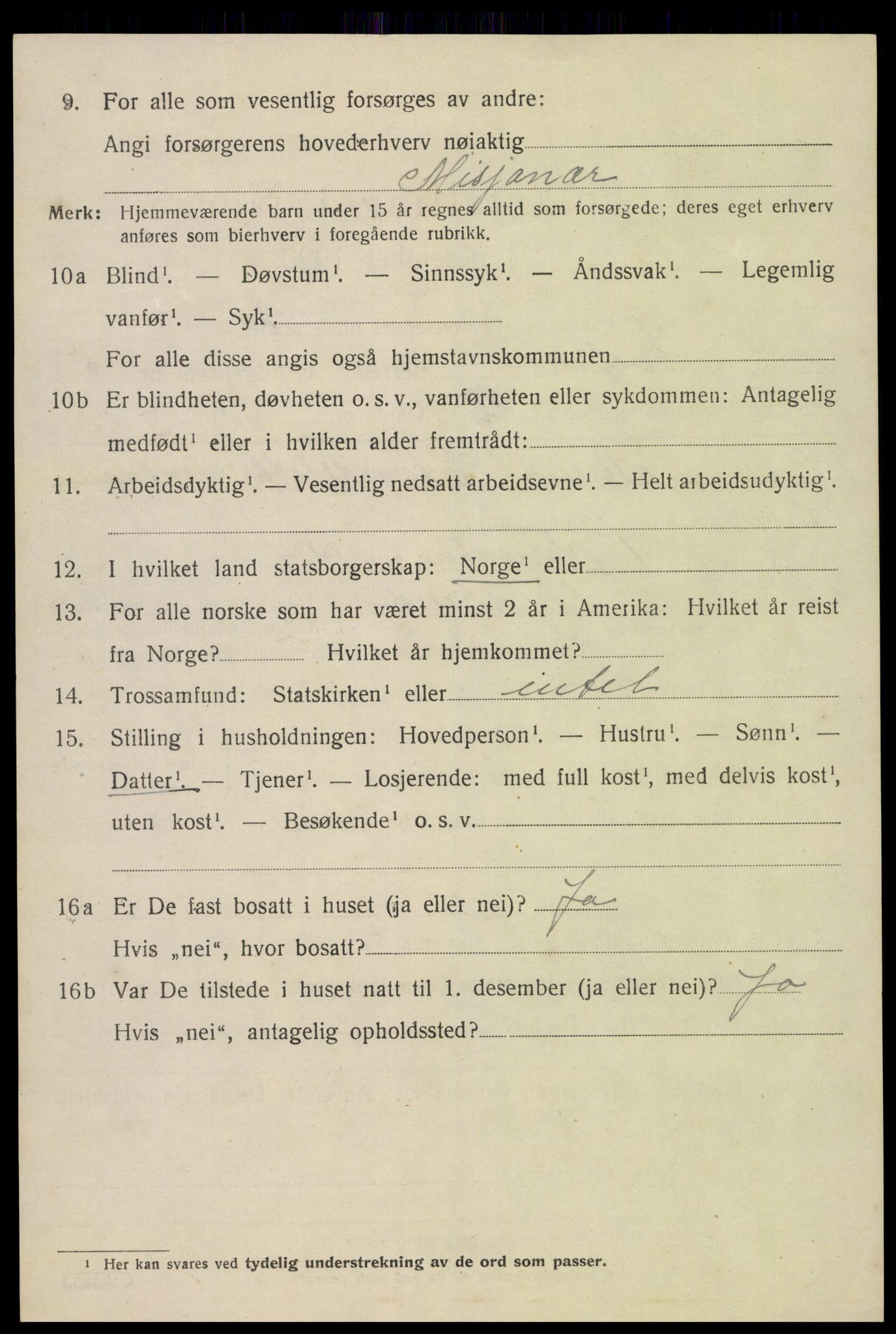 SAK, 1920 census for Iveland, 1920, p. 1802