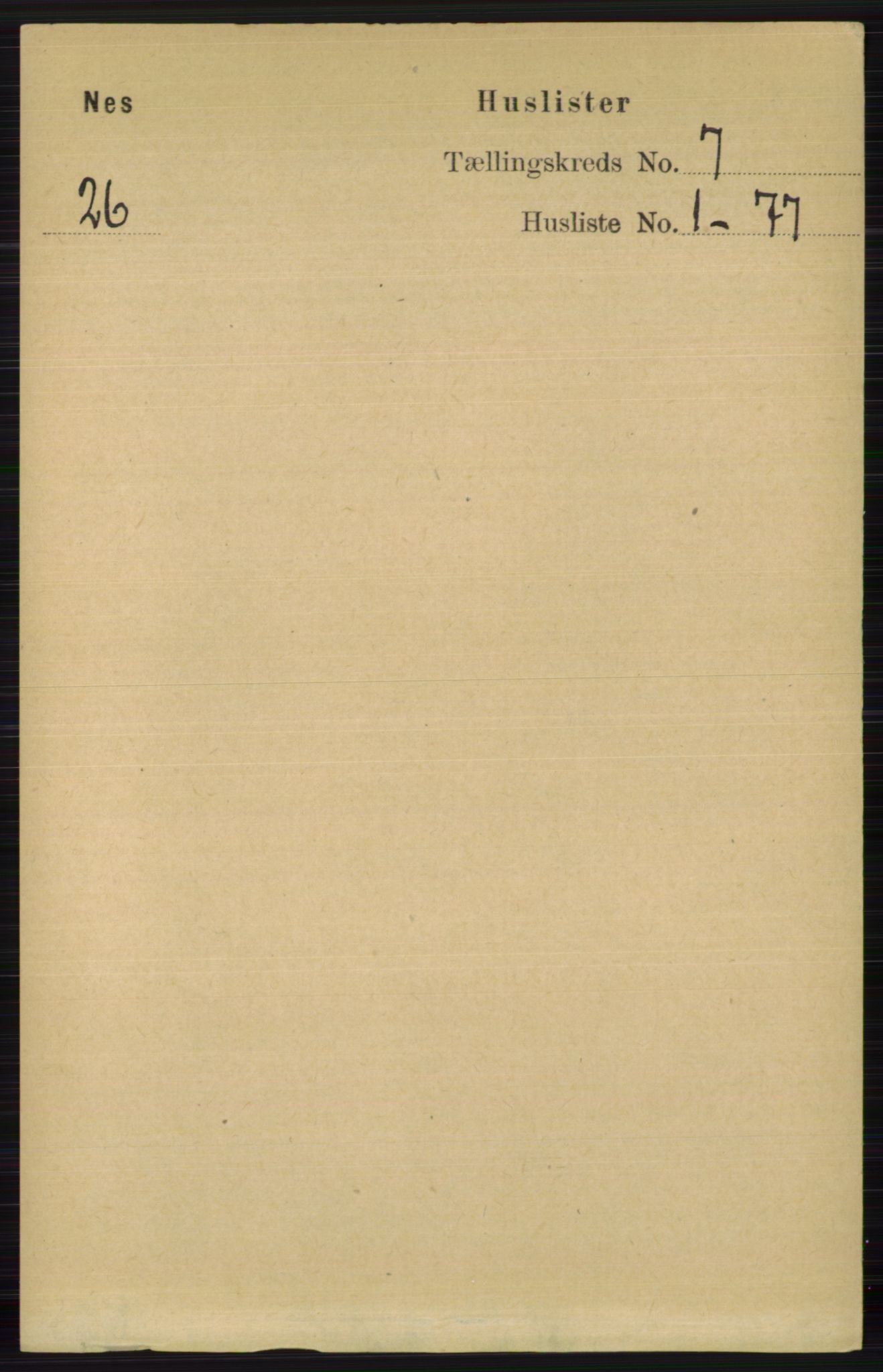 RA, 1891 census for 0616 Nes, 1891, p. 3521