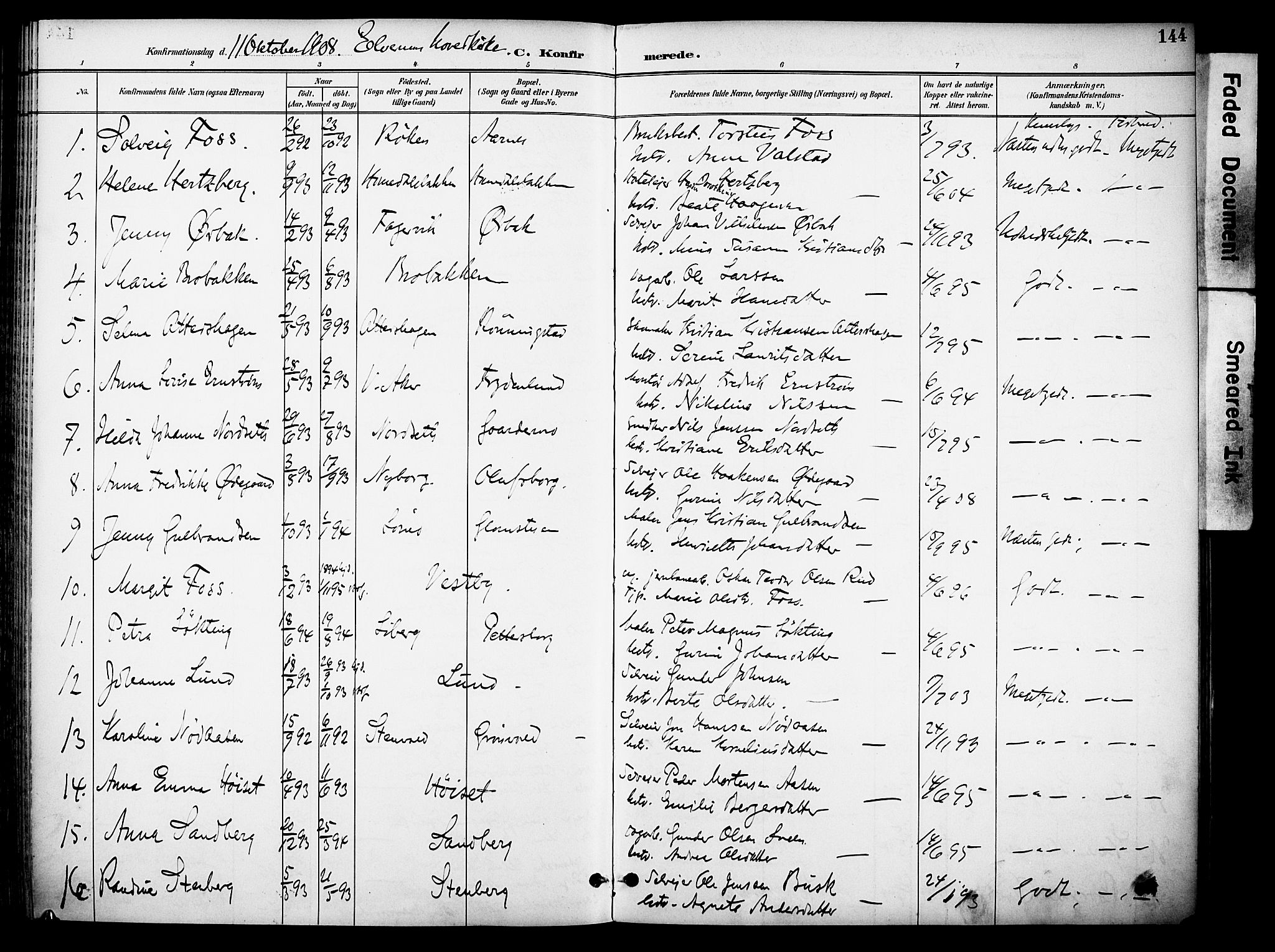 Elverum prestekontor, AV/SAH-PREST-044/H/Ha/Haa/L0015: Parish register (official) no. 15, 1893-1913, p. 144