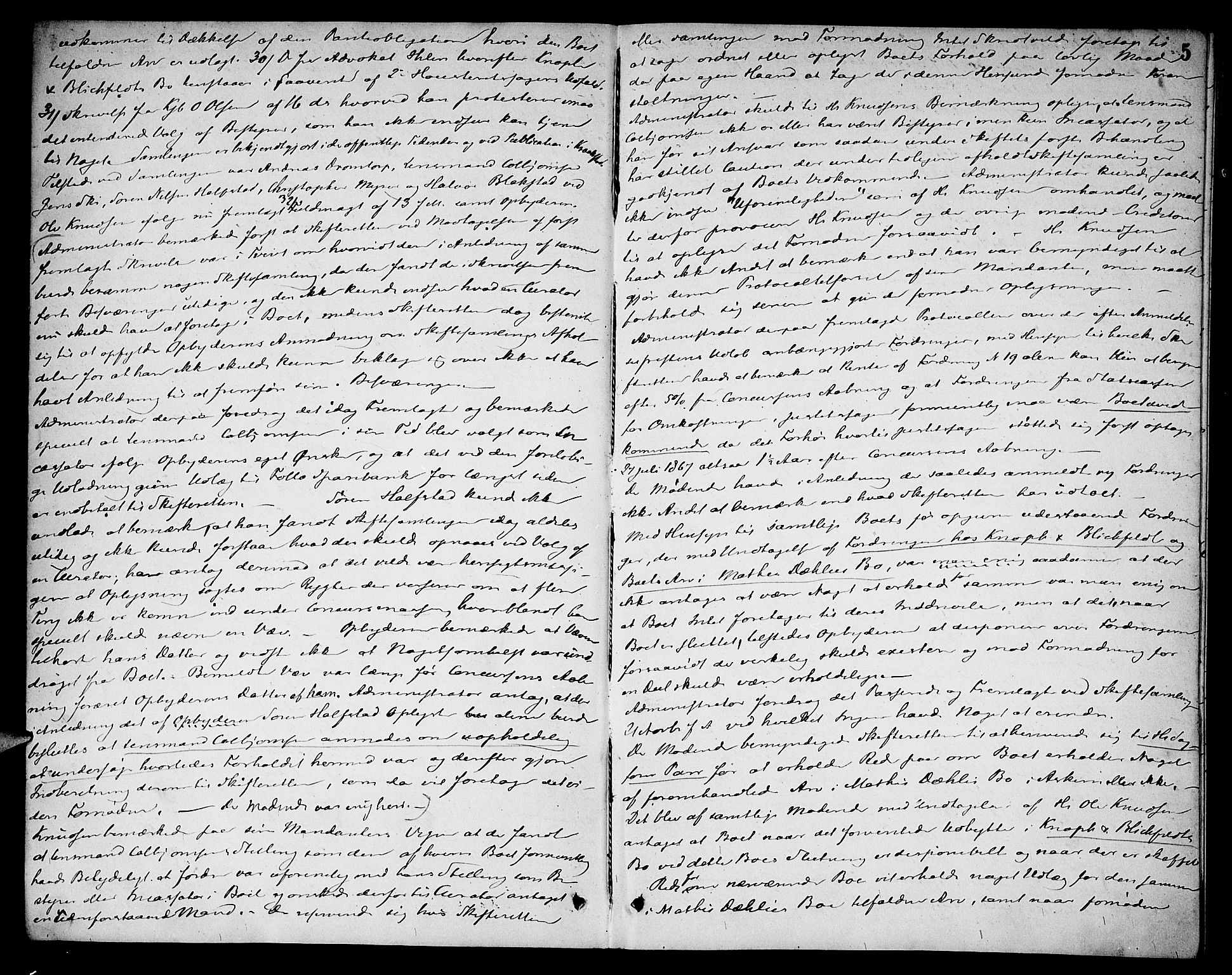 Follo sorenskriveri, AV/SAO-A-10274/H/Hd/L0003: Skifteforhandlingsprotokoll, 1869-1887, p. 4b-5a