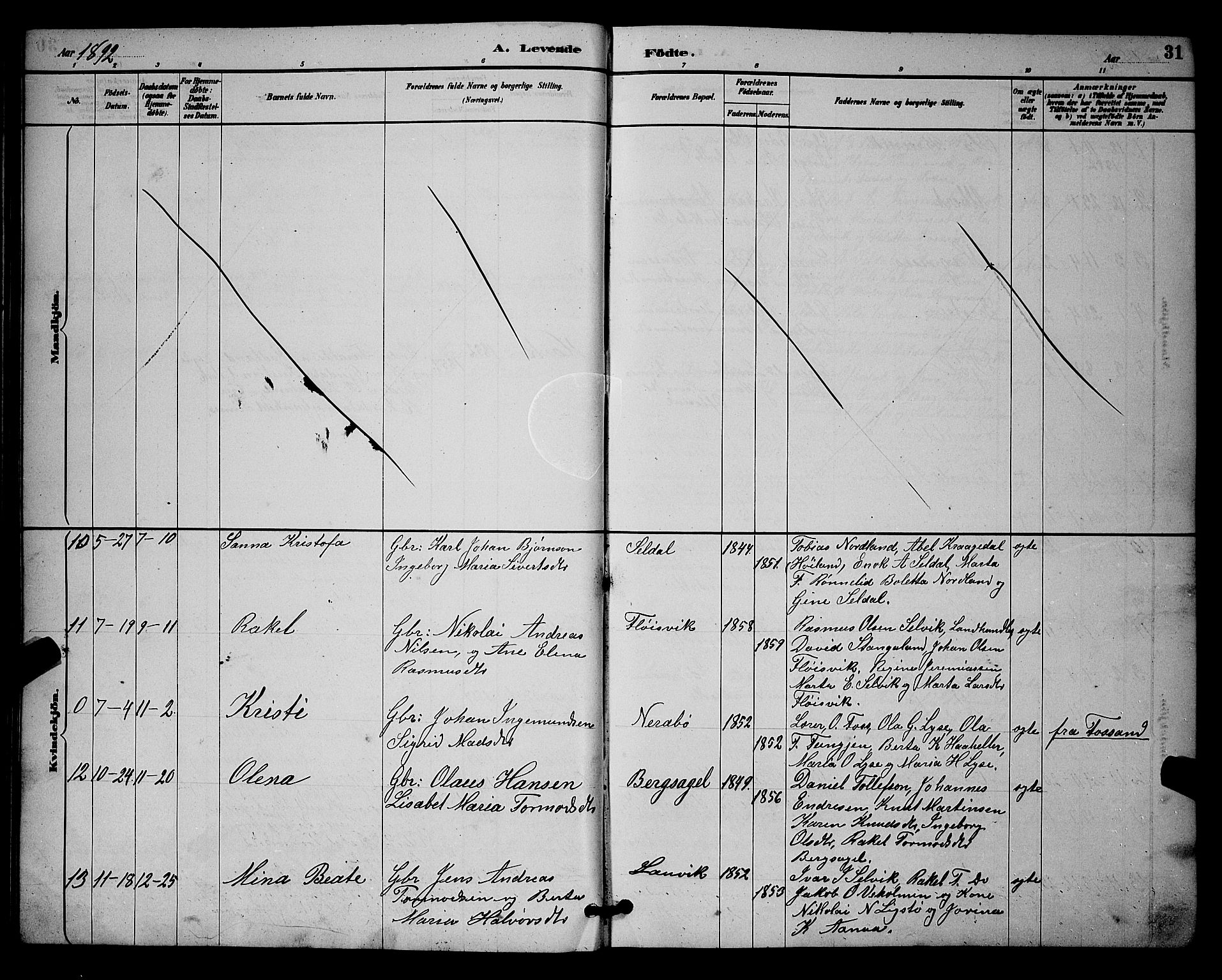 Høgsfjord sokneprestkontor, SAST/A-101624/H/Ha/Hab/L0003: Parish register (copy) no. B 3, 1886-1905, p. 31