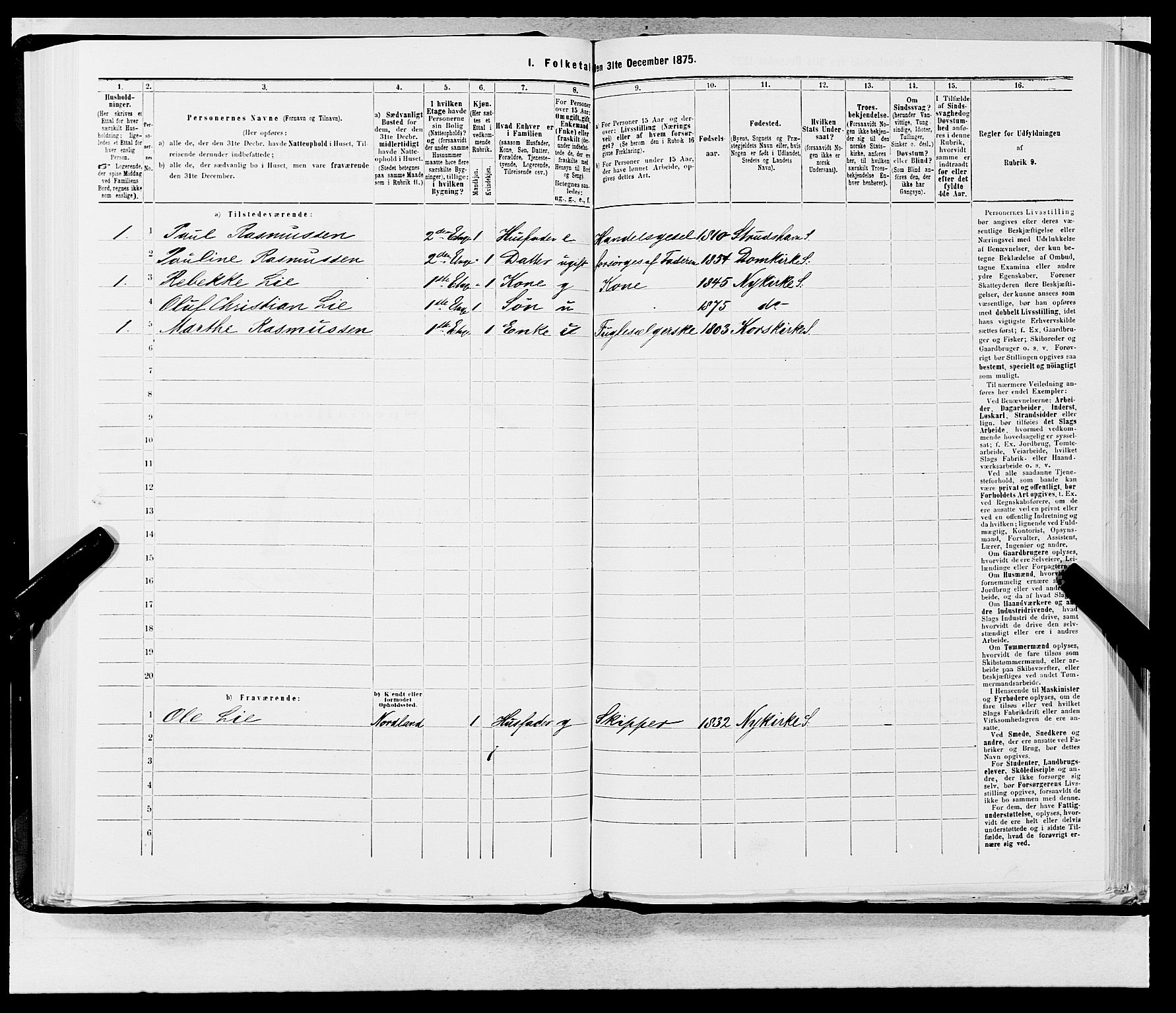 SAB, 1875 census for 1301 Bergen, 1875, p. 186