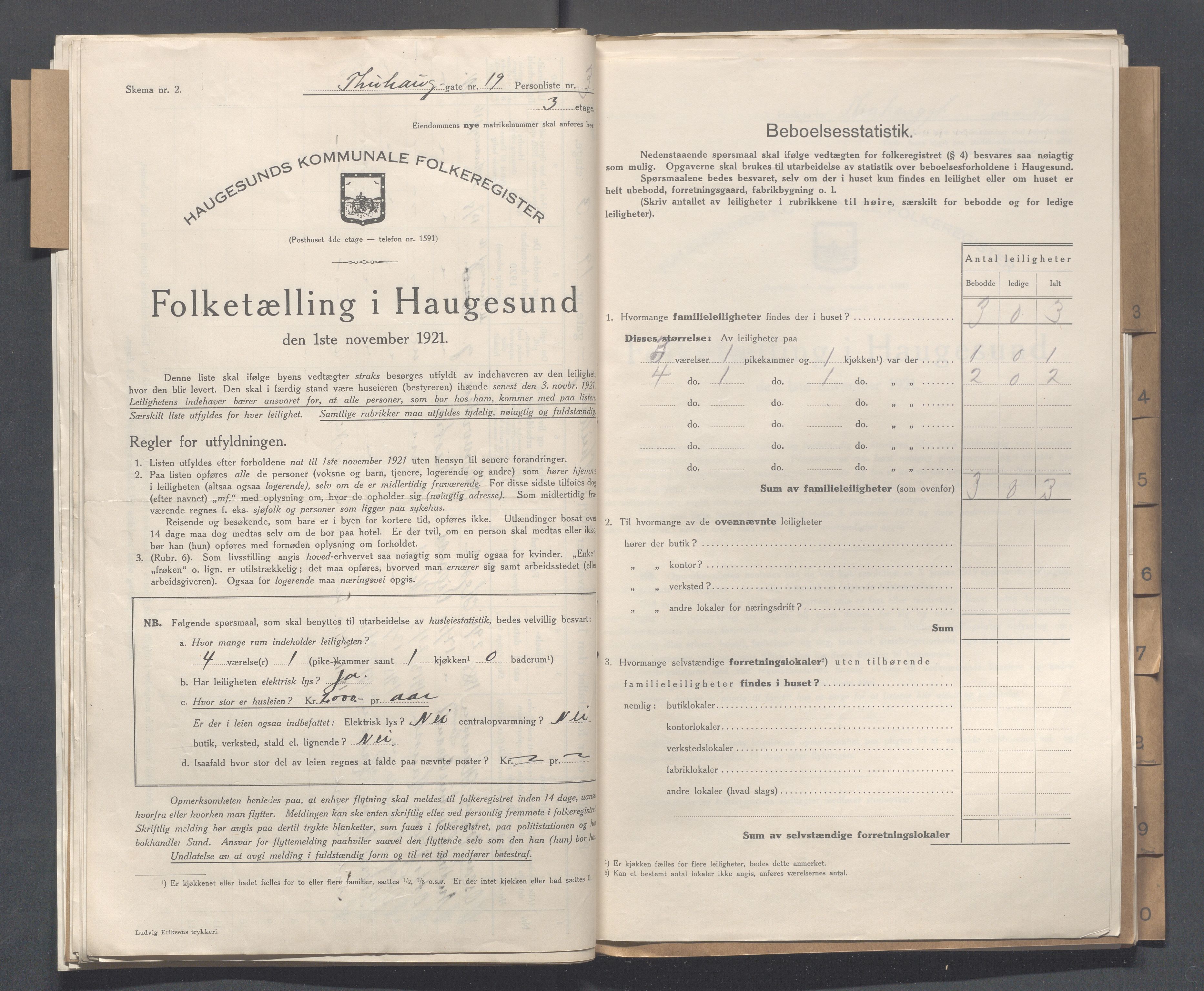 IKAR, Local census 1.11.1921 for Haugesund, 1921, p. 5431