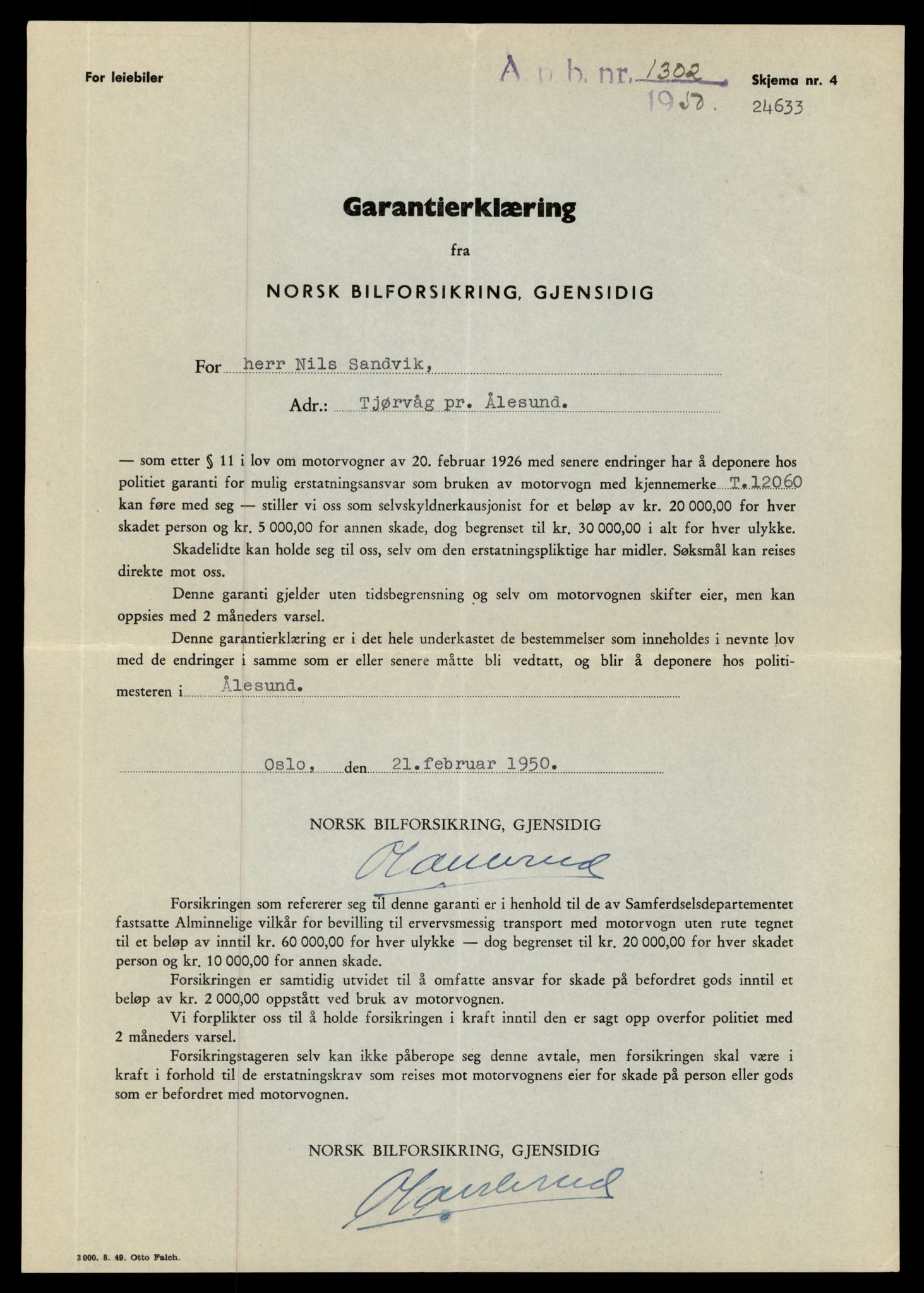 Møre og Romsdal vegkontor - Ålesund trafikkstasjon, AV/SAT-A-4099/F/Fe/L0012: Registreringskort for kjøretøy T 1290 - T 1450, 1927-1998, p. 1159