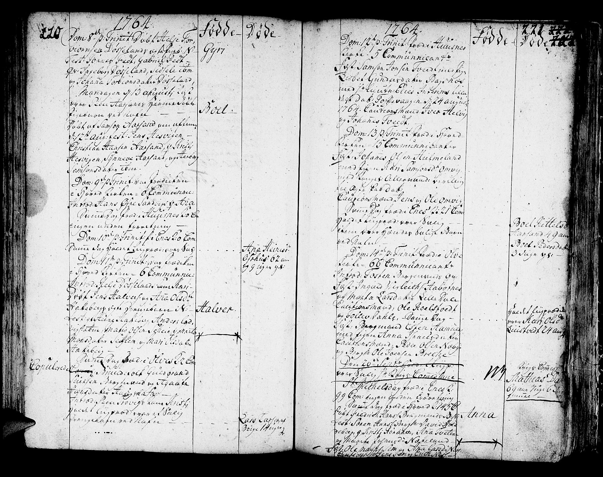 Kvinnherad sokneprestembete, SAB/A-76401/H/Haa: Parish register (official) no. A 3, 1754-1777, p. 220-221