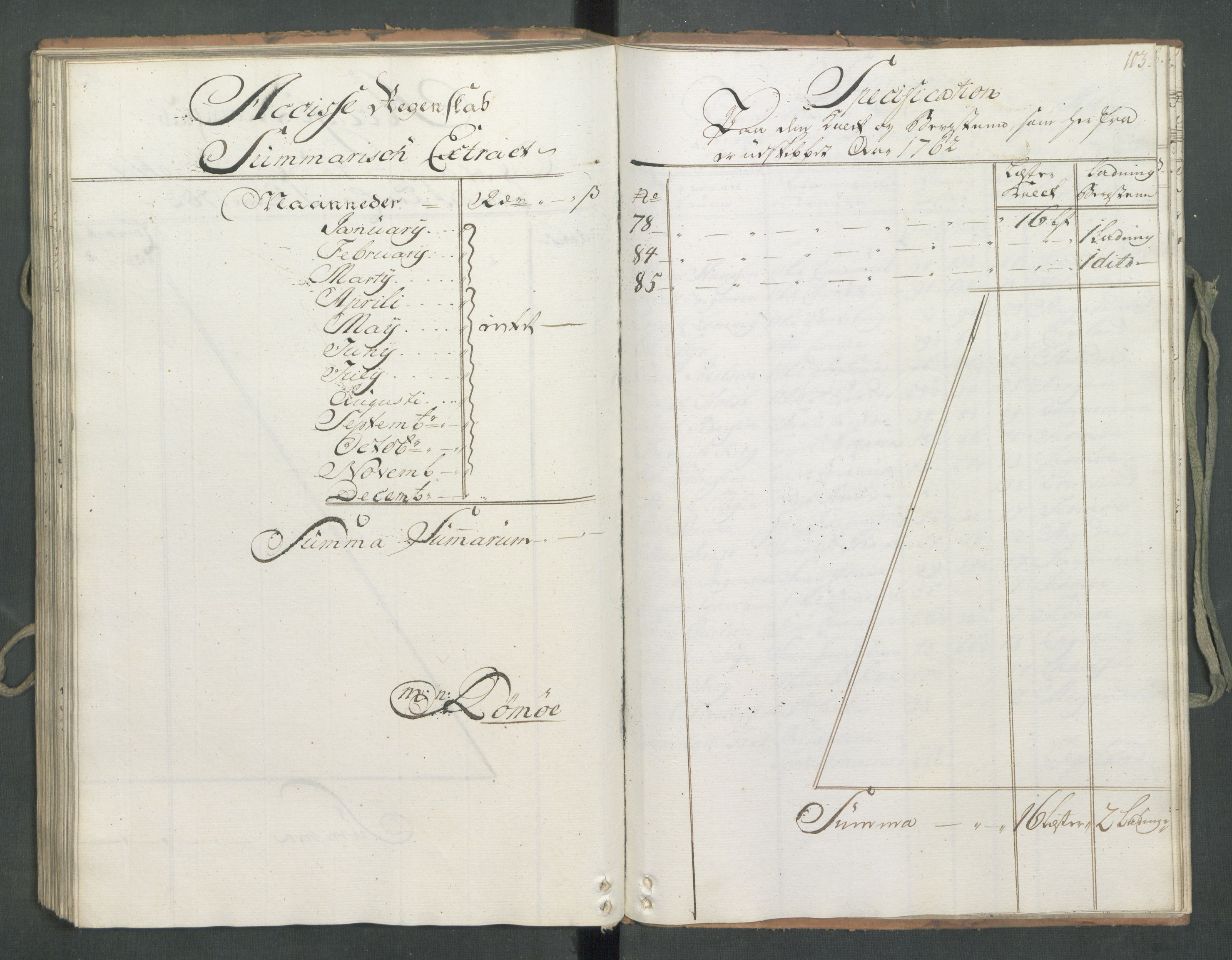 Generaltollkammeret, tollregnskaper, RA/EA-5490/R09/L0034/0001: Tollregnskaper Holmestrand / Utgående hovedtollbok, 1762, p. 102b-103a