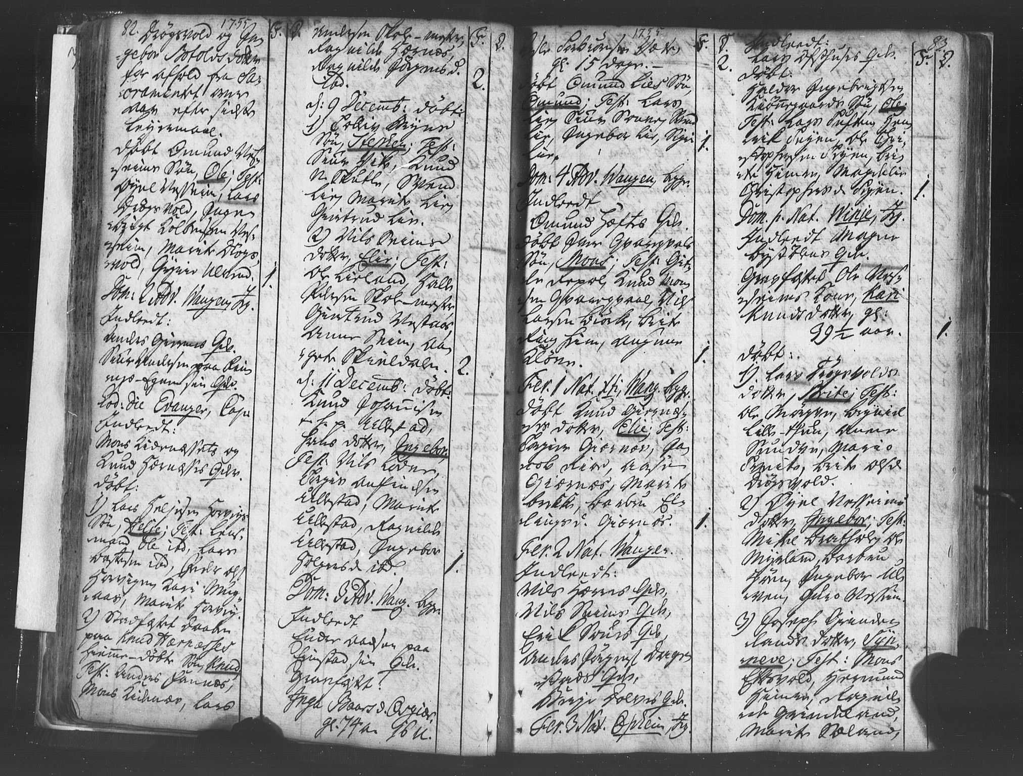 Voss sokneprestembete, AV/SAB-A-79001/H/Haa: Parish register (official) no. A 8, 1752-1780, p. 82-83