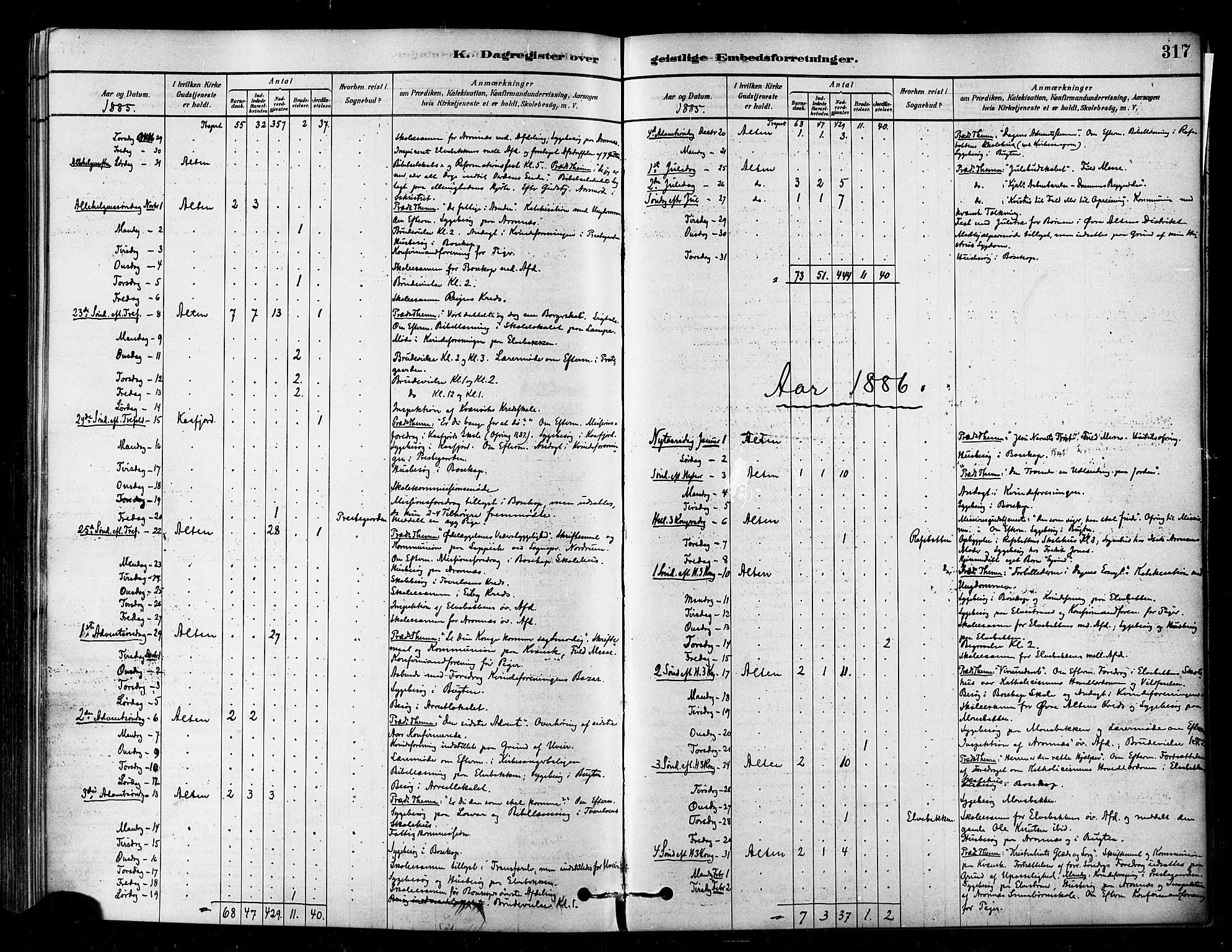 Alta sokneprestkontor, AV/SATØ-S-1338/H/Ha/L0002.kirke: Parish register (official) no. 2, 1879-1892, p. 317