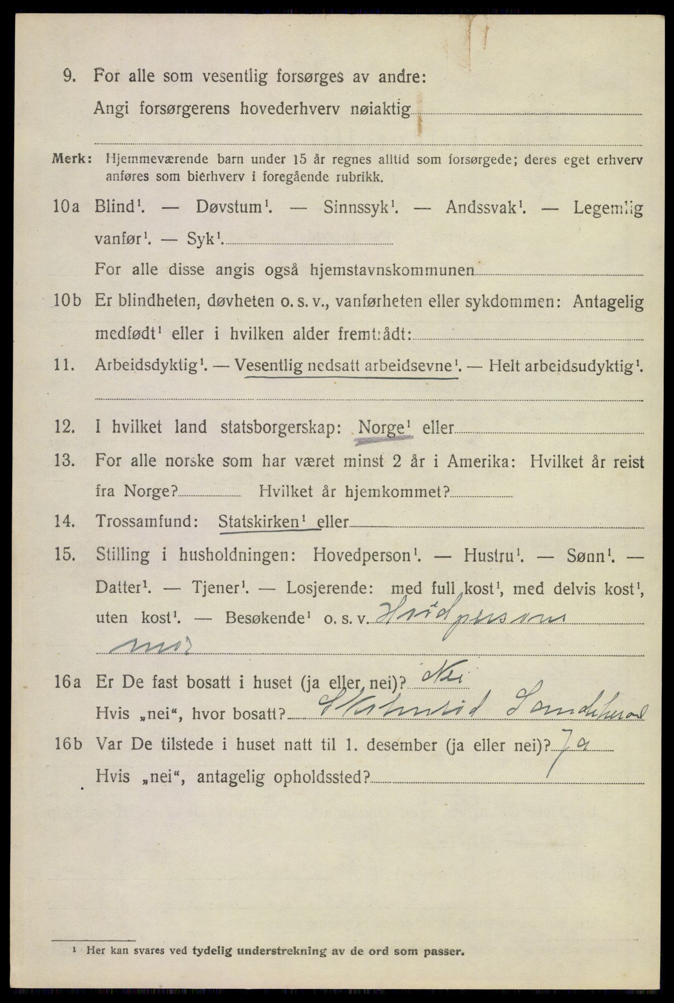 SAKO, 1920 census for Sandeherred, 1920, p. 19123