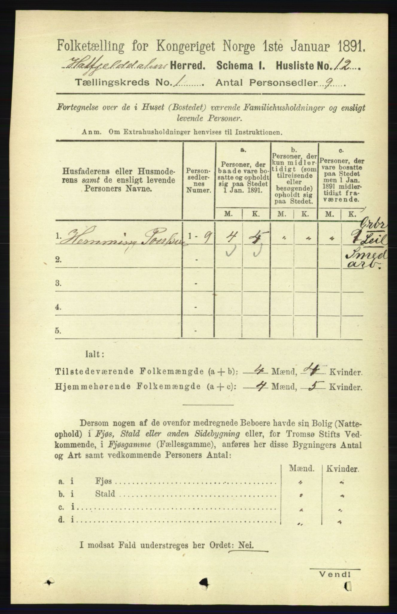 RA, 1891 census for 1826 Hattfjelldal, 1891, p. 29