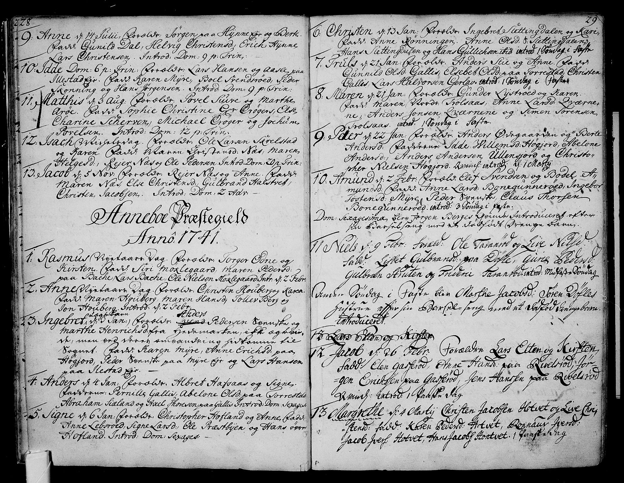 Andebu kirkebøker, AV/SAKO-A-336/F/Fa/L0002: Parish register (official) no. 2, 1733-1802, p. 28-29