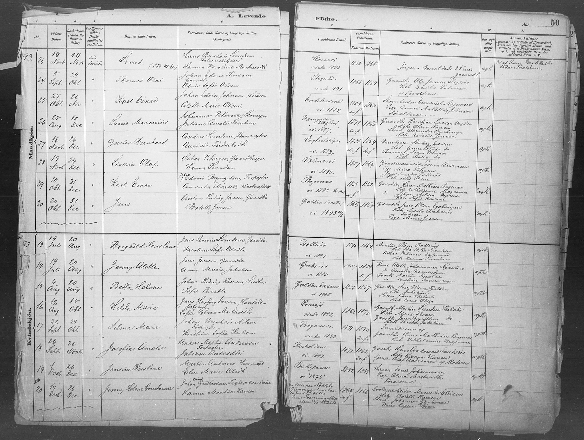 Idd prestekontor Kirkebøker, AV/SAO-A-10911/F/Fb/L0002: Parish register (official) no. II 2, 1882-1923, p. 50