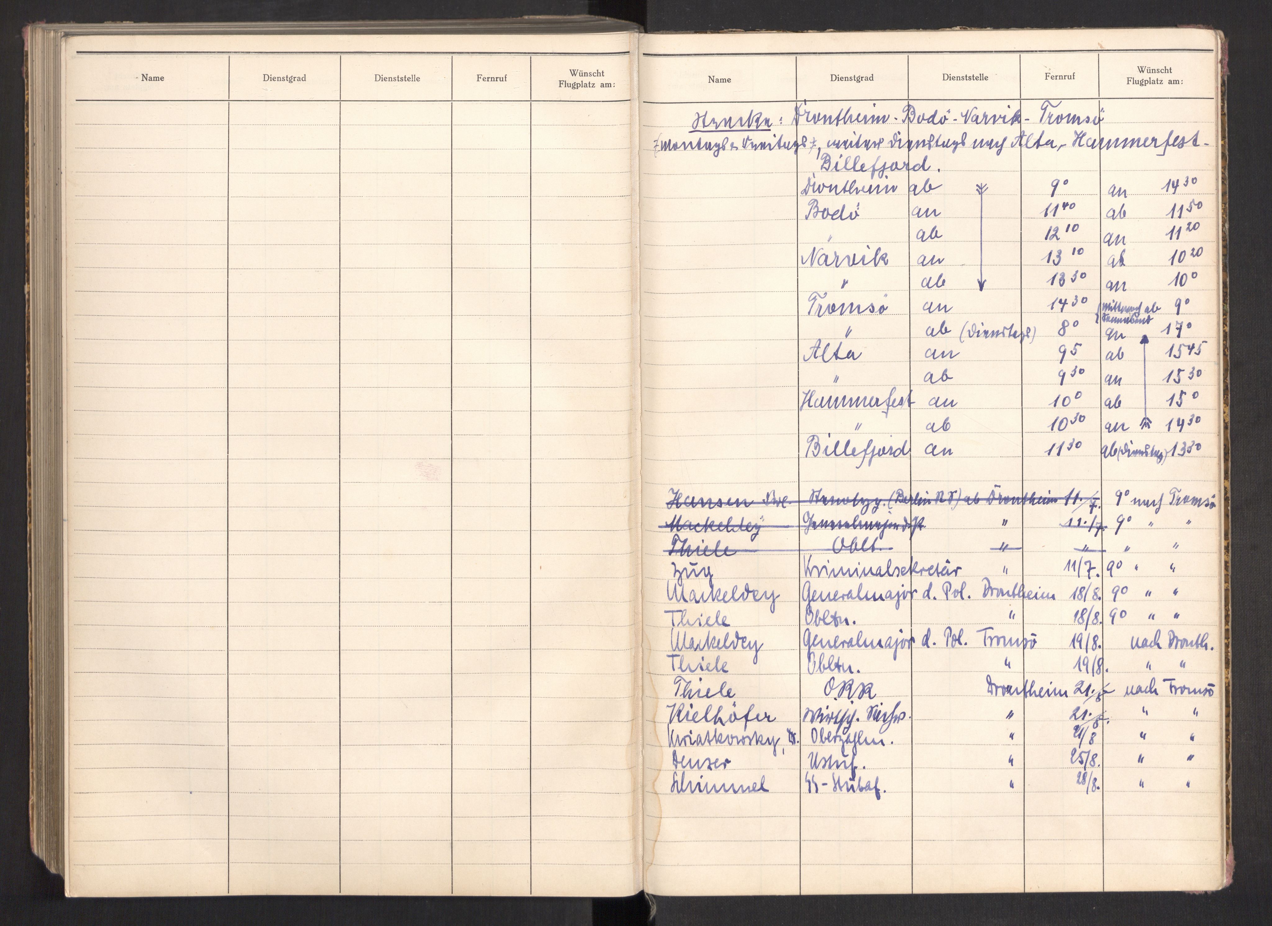 Tyske arkiver, Reichskommissariat, AV/RA-RAFA-2174/E/Eb/Ebb/L0013: Sivile tyske flygninger mellom Norge og Tyskland, 1941-1945