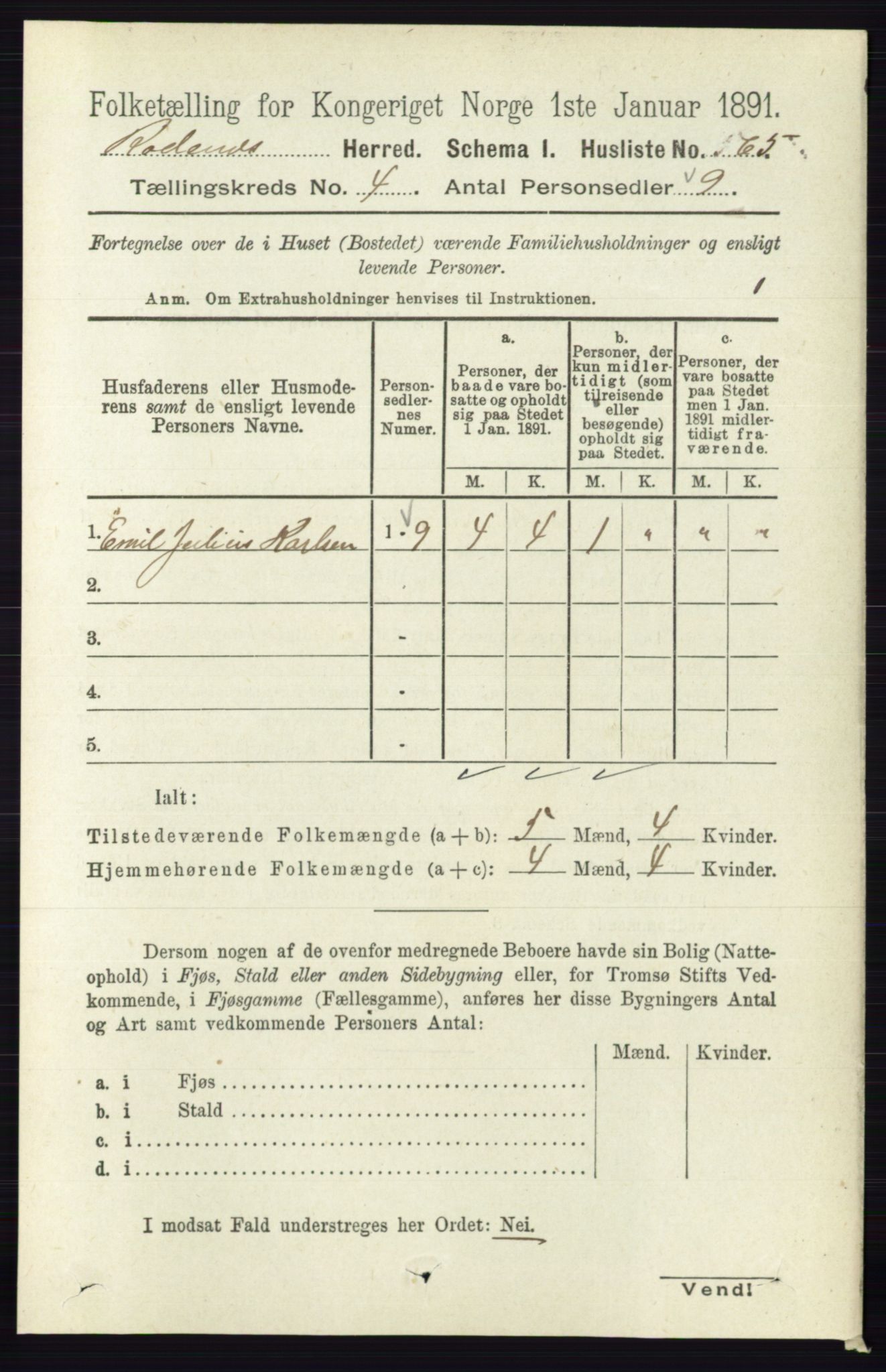 RA, 1891 census for 0120 Rødenes, 1891, p. 1628