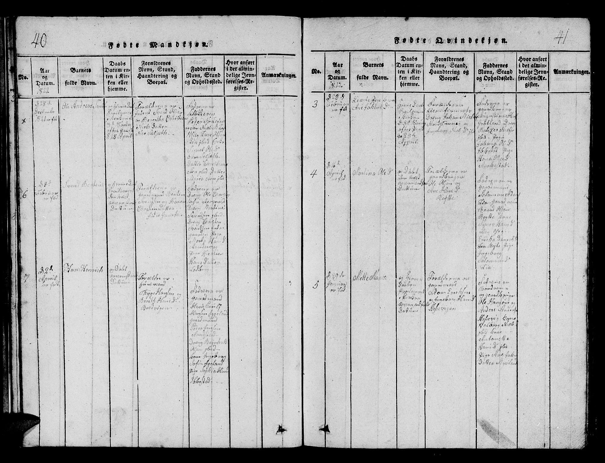 Ibestad sokneprestembete, AV/SATØ-S-0077/H/Ha/Hab/L0002klokker: Parish register (copy) no. 2, 1821-1833, p. 40-41