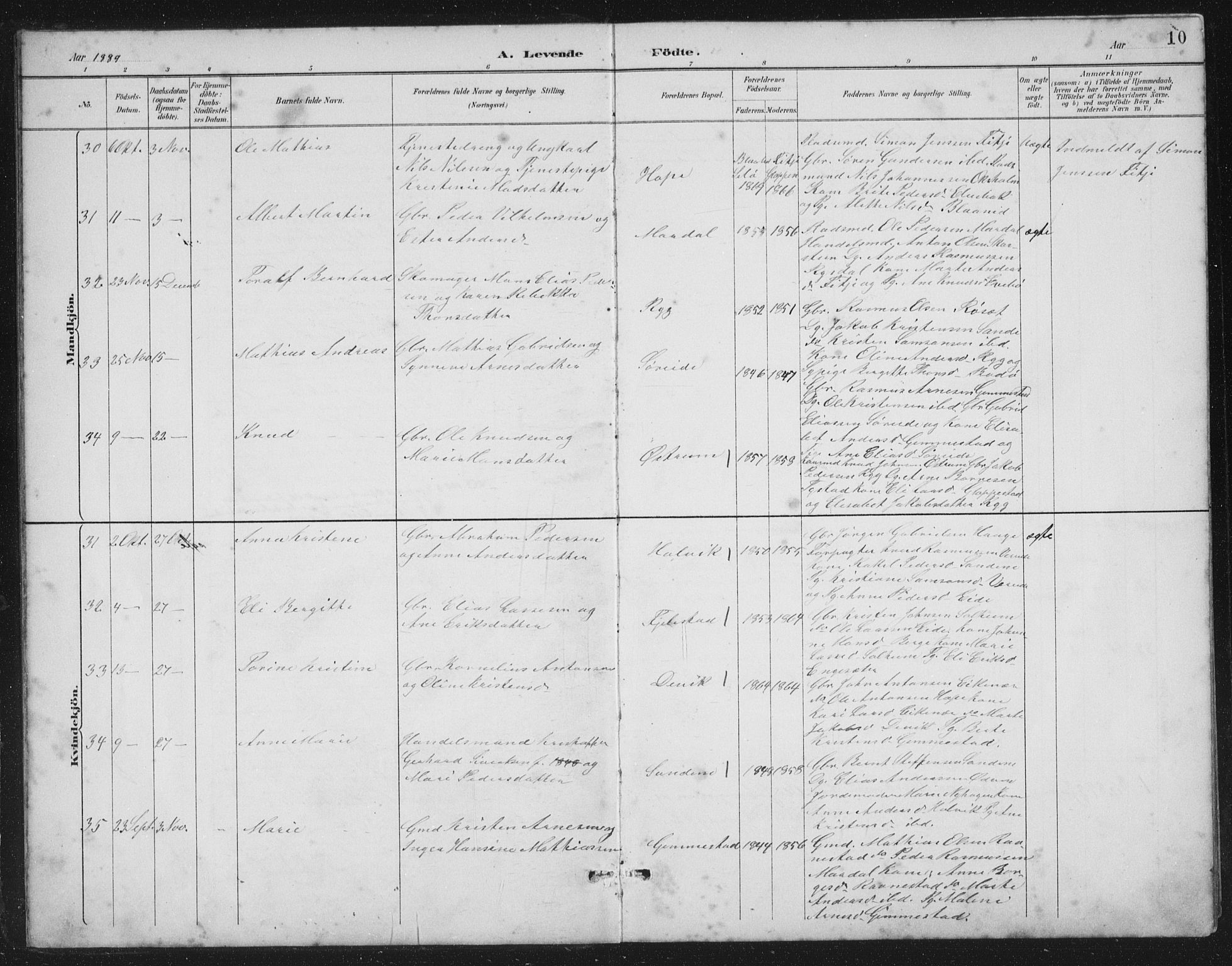 Gloppen sokneprestembete, AV/SAB-A-80101/H/Hab/Habb/L0002: Parish register (copy) no. B 2, 1889-1909, p. 10