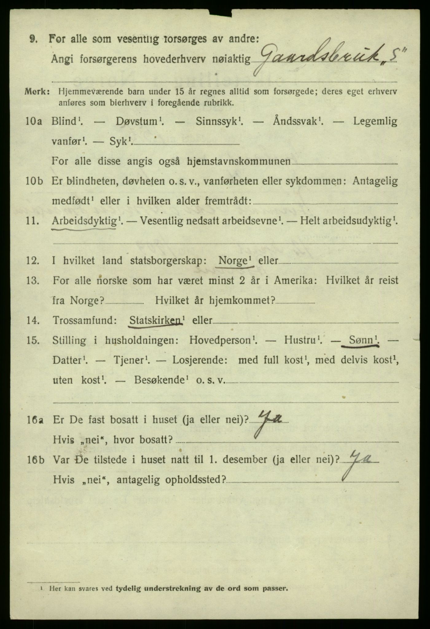 SAB, 1920 census for Hjelme, 1920, p. 2245