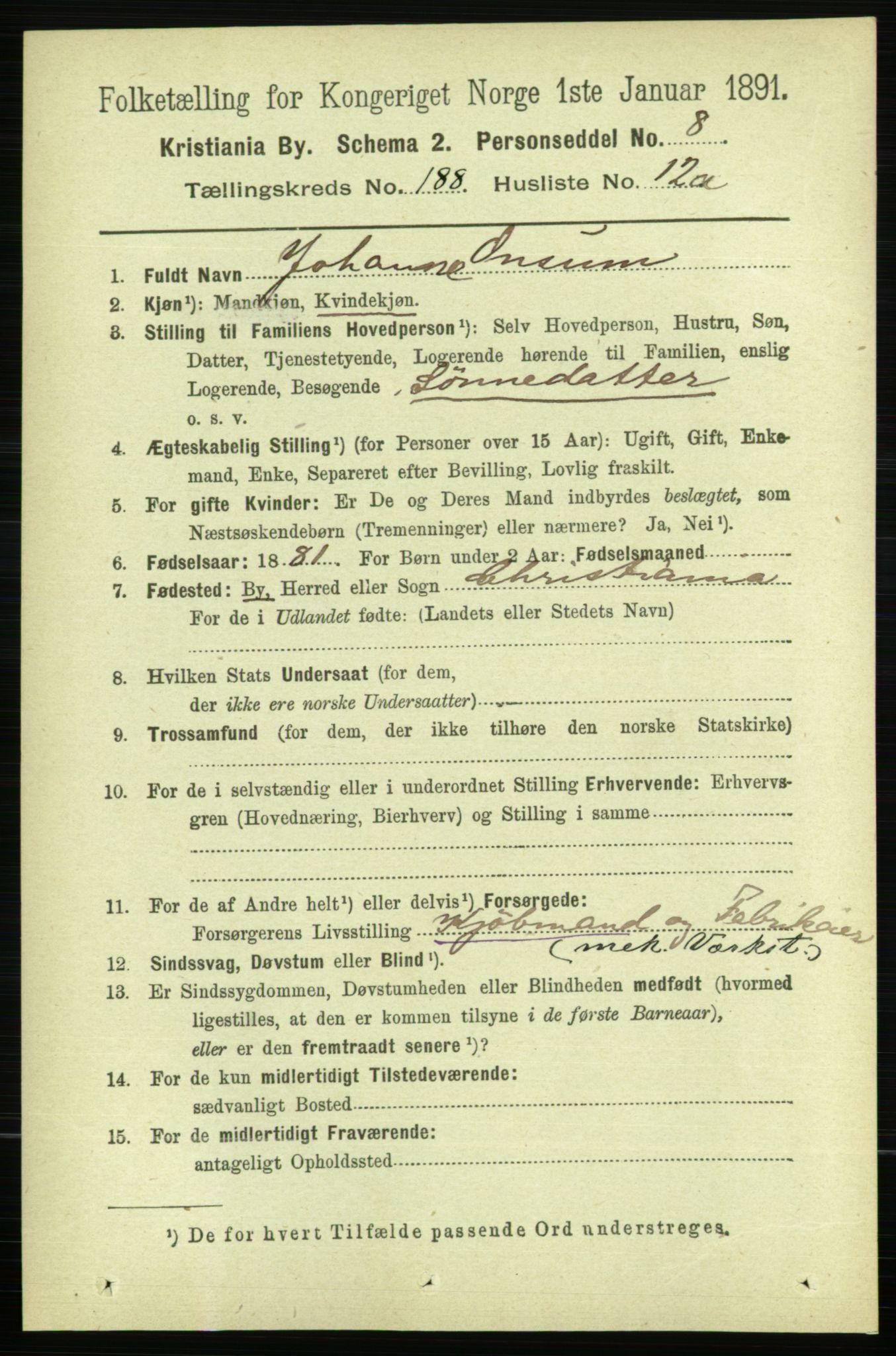 RA, 1891 census for 0301 Kristiania, 1891, p. 112798