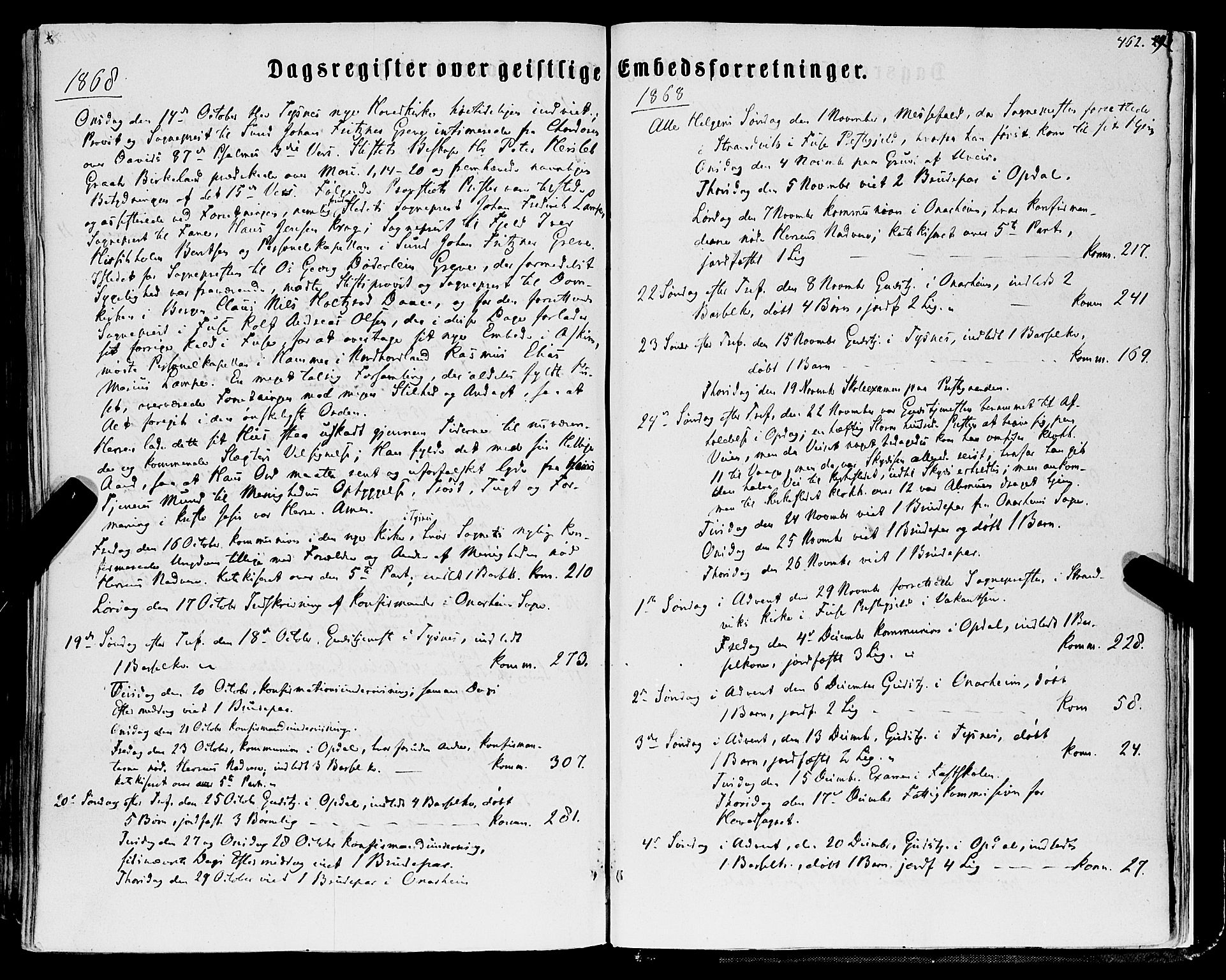 Tysnes sokneprestembete, SAB/A-78601/H/Haa: Parish register (official) no. A 11, 1860-1871, p. 462