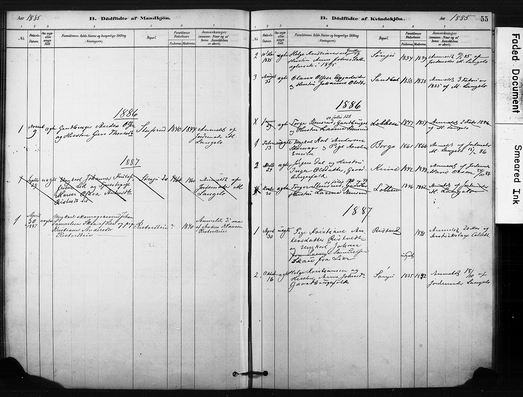 Eiker kirkebøker, SAKO/A-4/F/Fc/L0001: Parish register (official) no. III 1, 1878-1889, p. 55