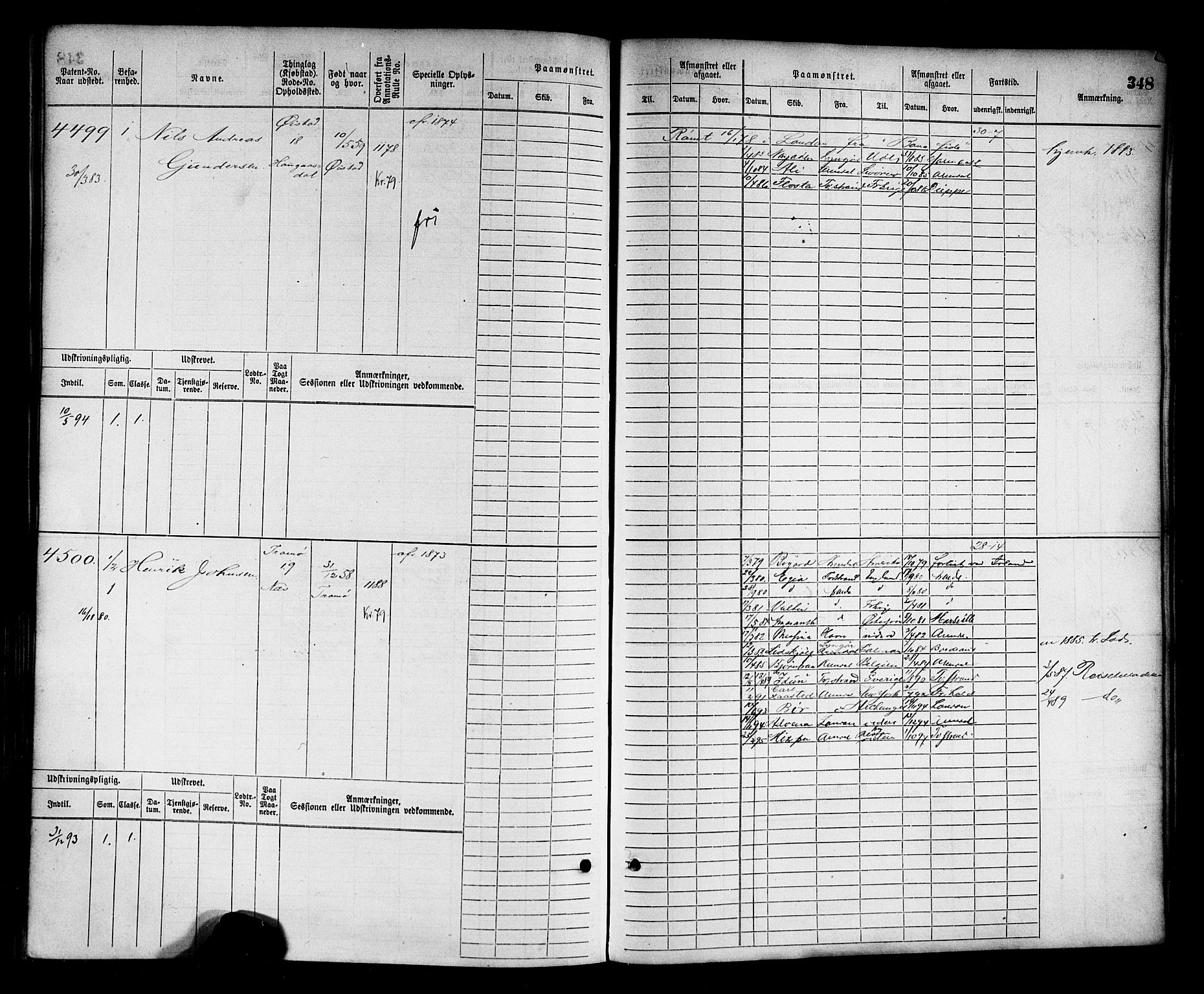 Arendal mønstringskrets, AV/SAK-2031-0012/F/Fb/L0015: Hovedrulle nr 3807-4568, S-13, 1872-1900, p. 357