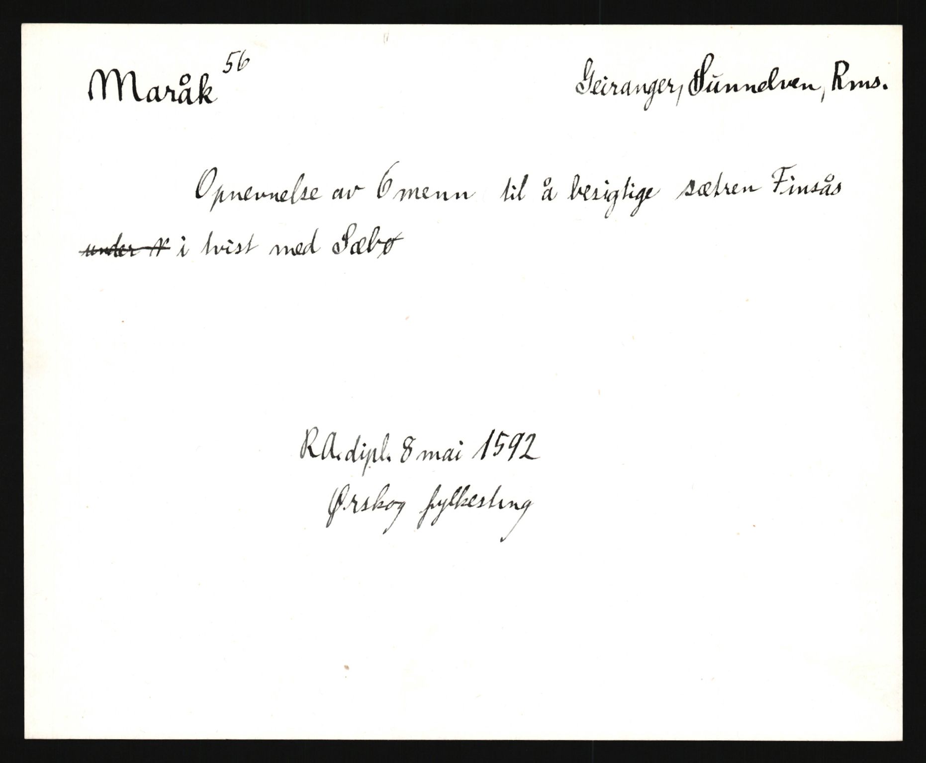 Riksarkivets diplomsamling, AV/RA-EA-5965/F35/F35e/L0031: Registreringssedler Møre og Romsdal, 1400-1700, p. 193