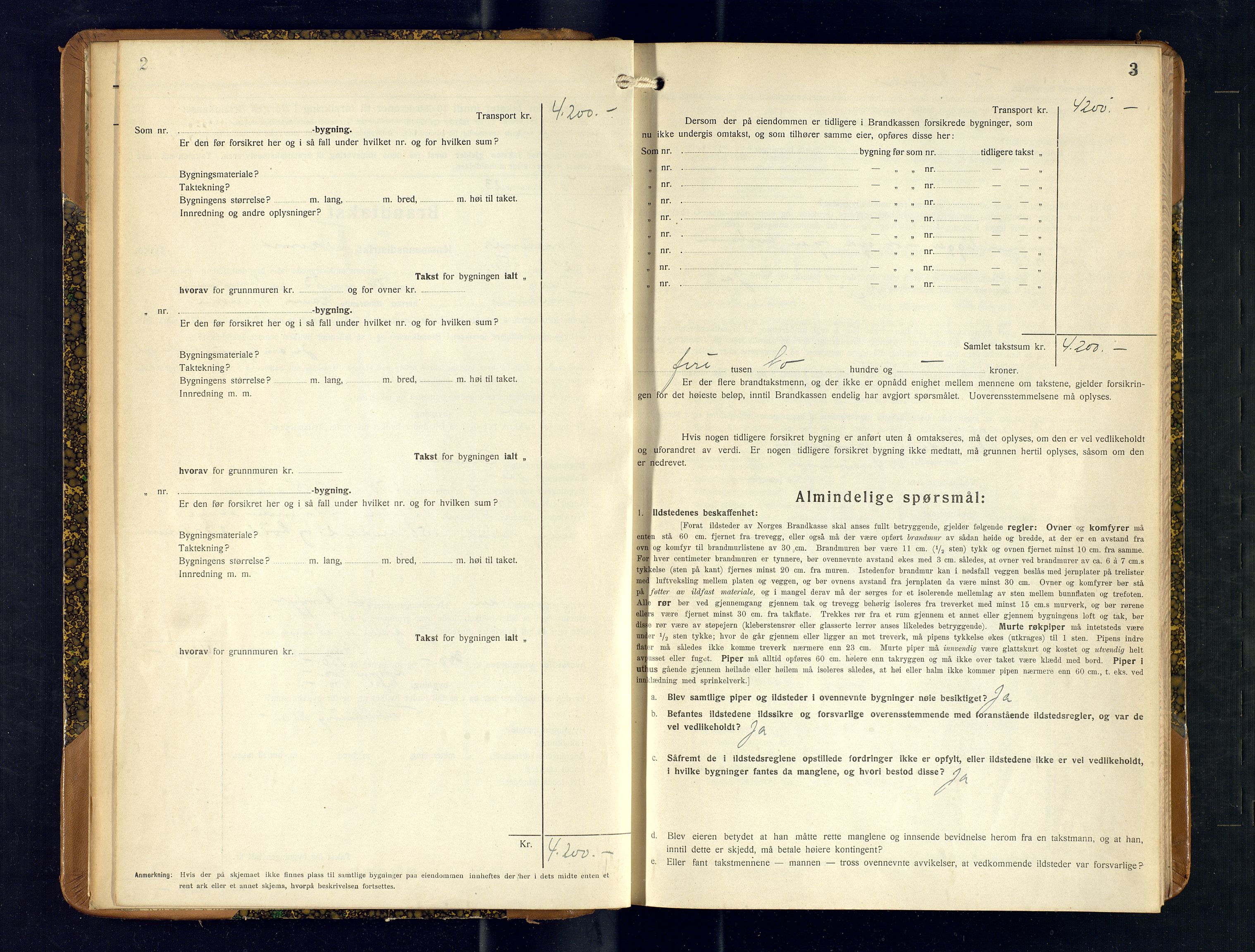 Harstad lensmannskontor, AV/SATØ-SATØ-10/F/Fr/Fra/L0615: Branntakstprotokoll (S), 1929-1932, p. 2-3