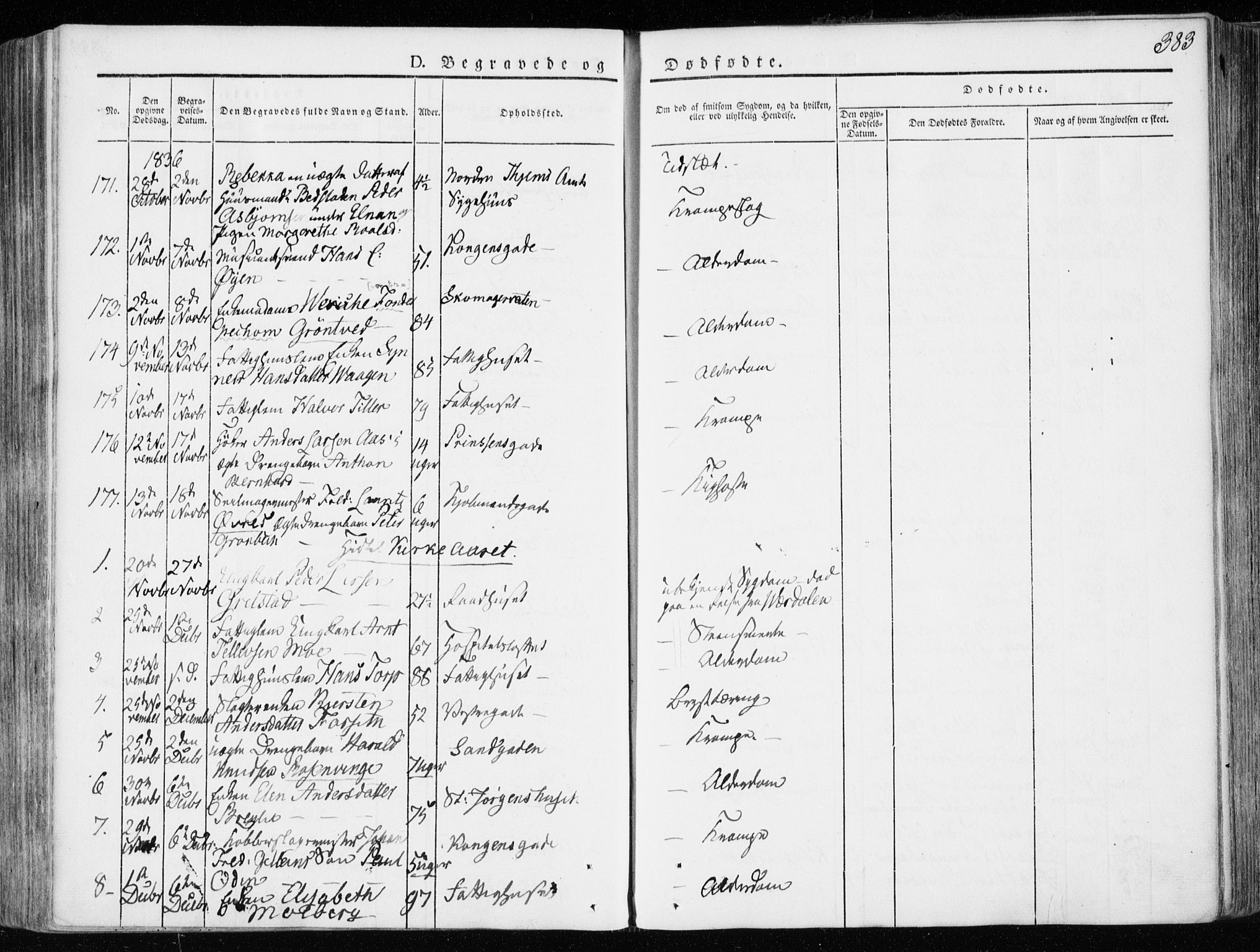 Ministerialprotokoller, klokkerbøker og fødselsregistre - Sør-Trøndelag, SAT/A-1456/601/L0047: Parish register (official) no. 601A15, 1831-1839, p. 383